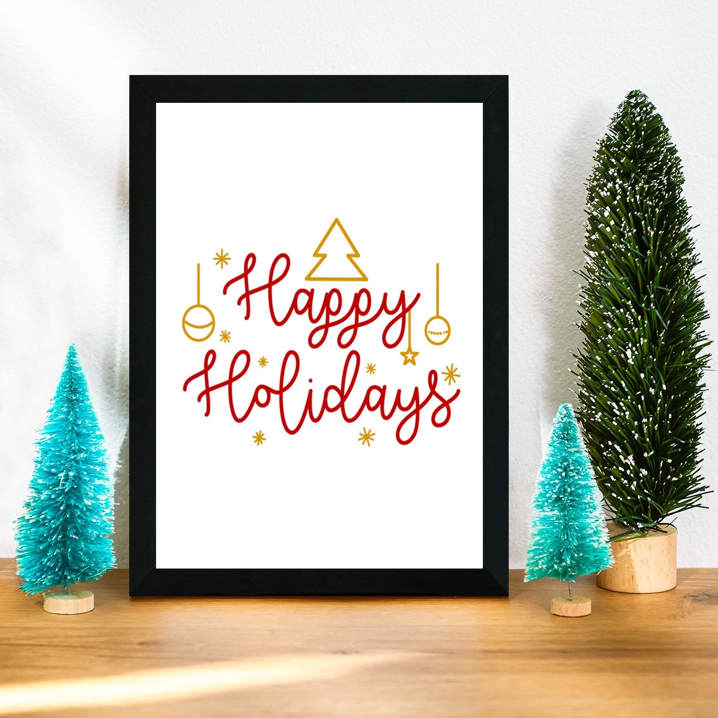 Quadro Decorativo SC483 com Moldura em MDF, Multicolor, 24 x 29 cm, Impressão UV, Antibacteriano