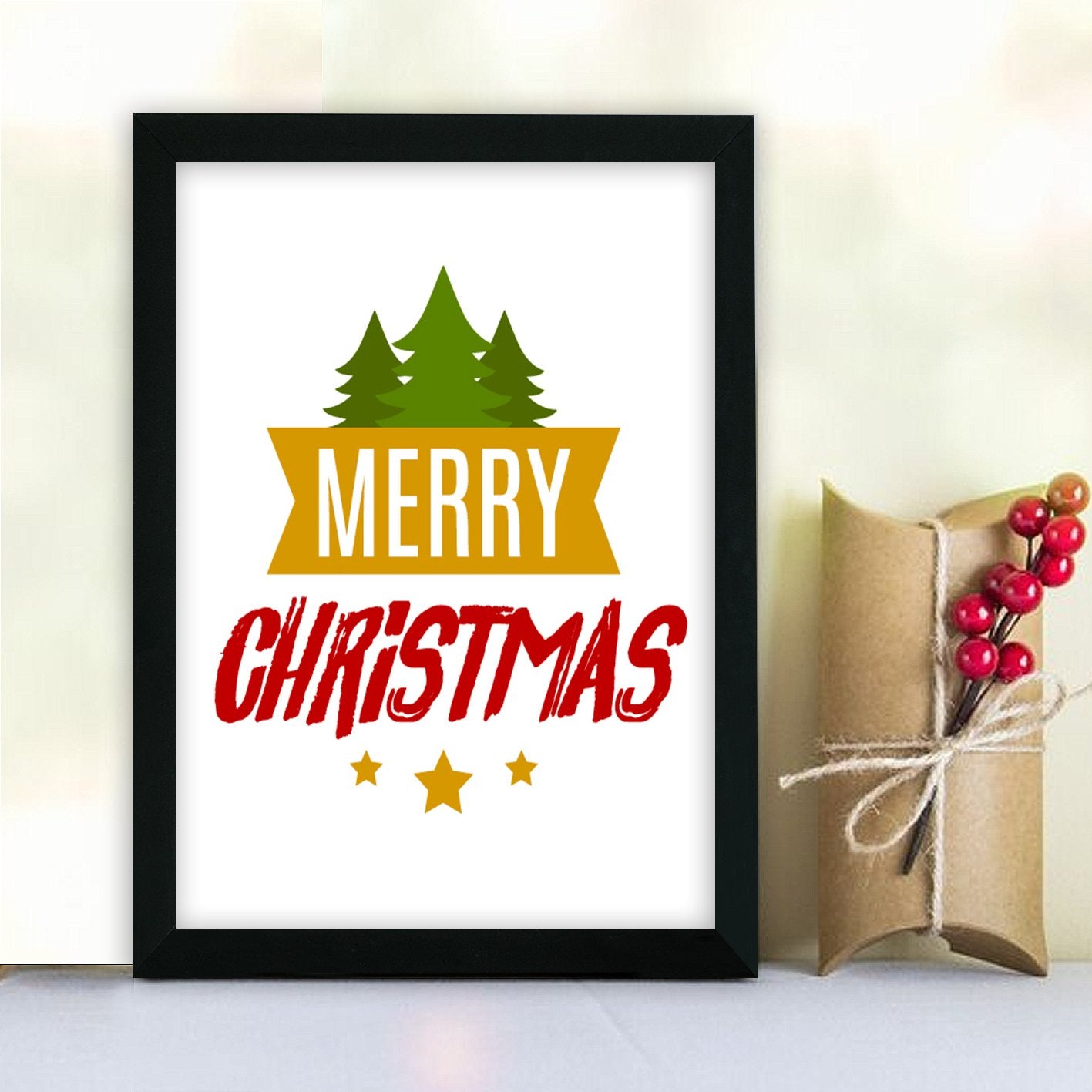 Quadro Decorativo em MDF com Moldura, Multicolor, 24 x 29 cm, Impressão UV, Antibacteriano – SC485