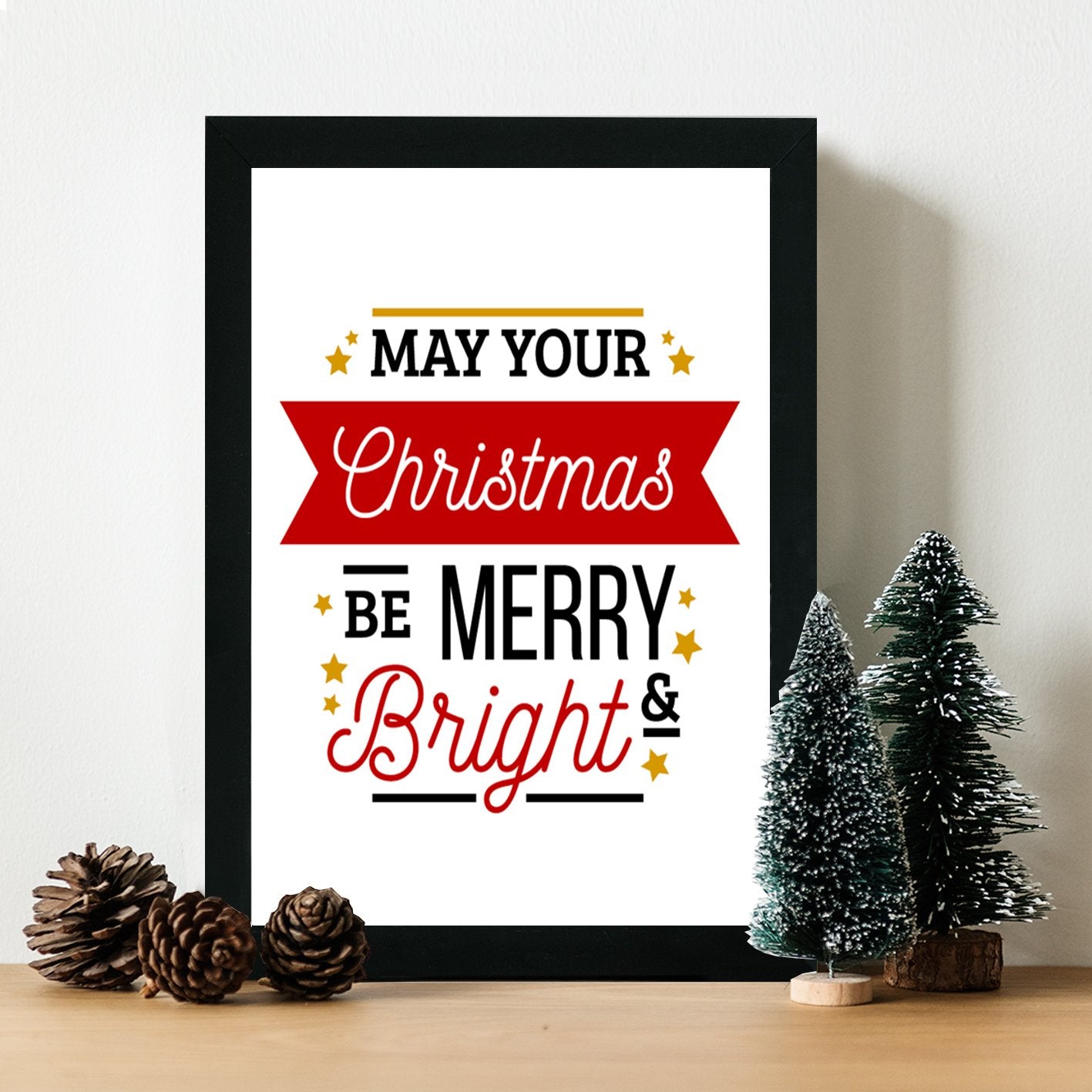 Quadro Decorativo em MDF com Moldura SC487 — Multicolor, 24 x 29 cm, Impressão UV, Antibacteriano, Pronto a Pendurar