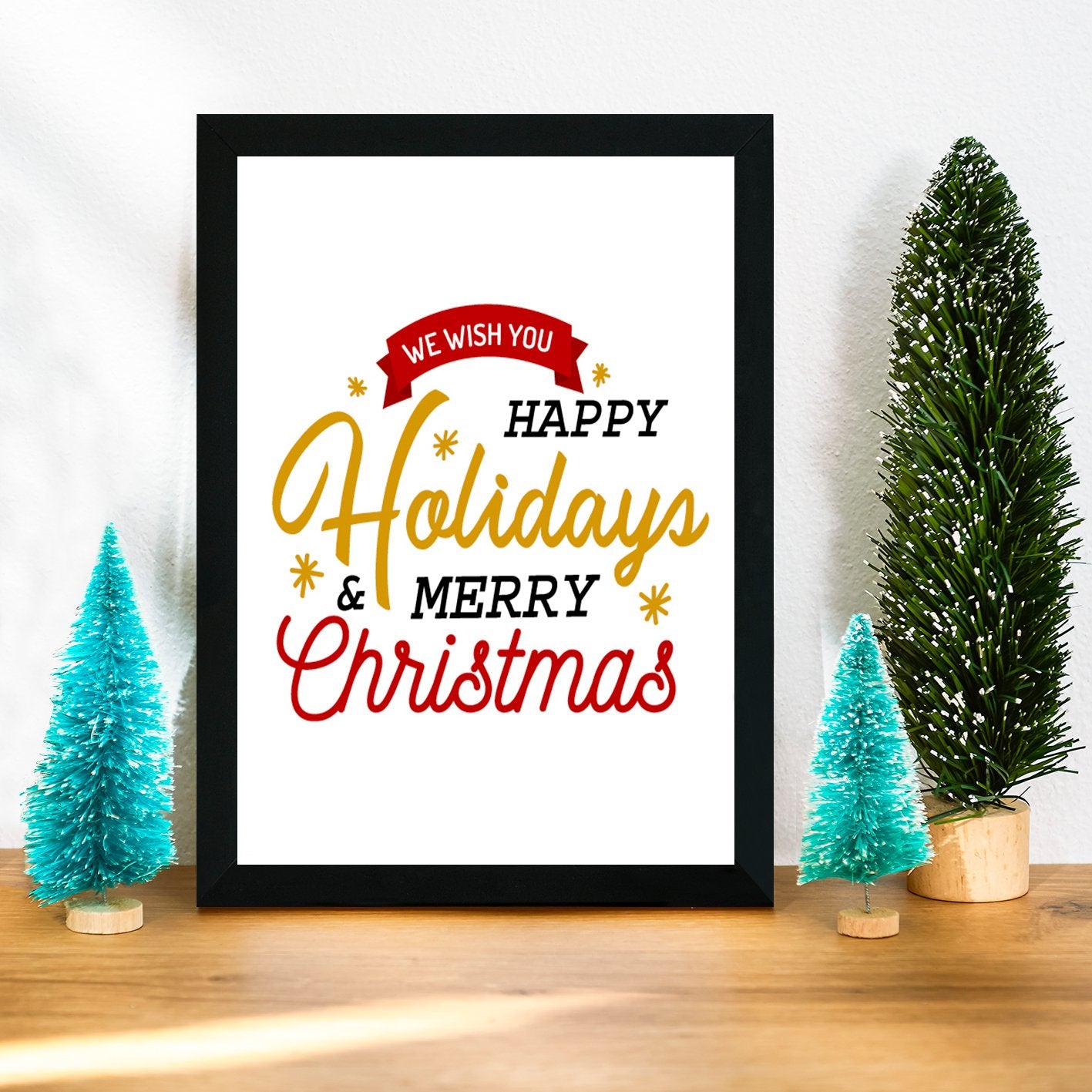 Quadro Decorativo com Moldura em MDF SC490, Multicolor, 24 x 29 cm, Impressão UV, Antibacteriano, Pronto a Pendurar