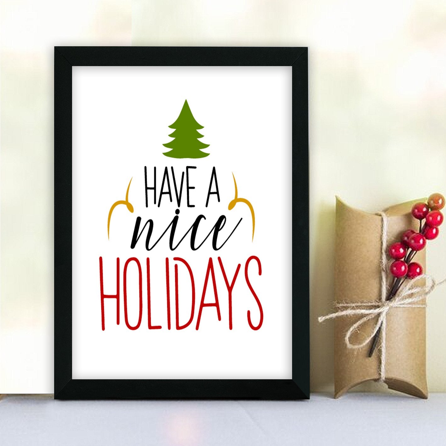 Quadro Decorativo em MDF com Moldura Multicolor 24x29 cm | Impressão UV | Antibacteriano | Pronto a Pendurar