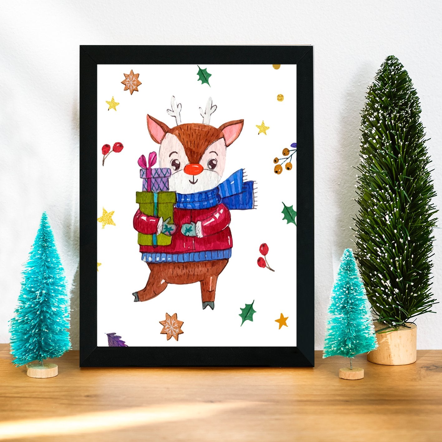 Quadro Decorativo em MDF com Moldura, Multicolor, 24x29 cm, Impressão UV, Antibacteriano – SC4947122