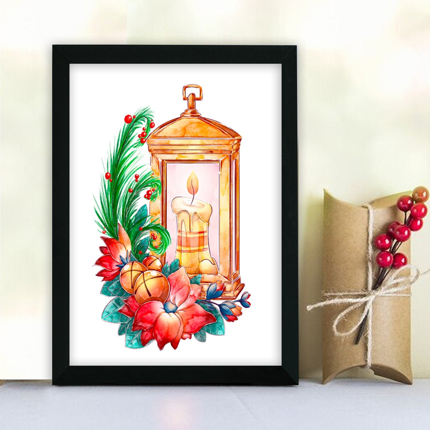 Quadro Decorativo MDF com Moldura — Multicolor, 24x29 cm, Impressão UV, Antibacteriano, Pronto a Pendurar