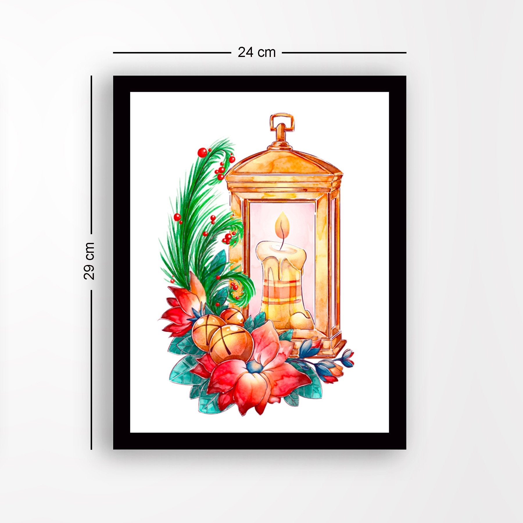 Quadro Decorativo MDF com Moldura — Multicolor, 24x29 cm, Impressão UV, Antibacteriano, Pronto a Pendurar