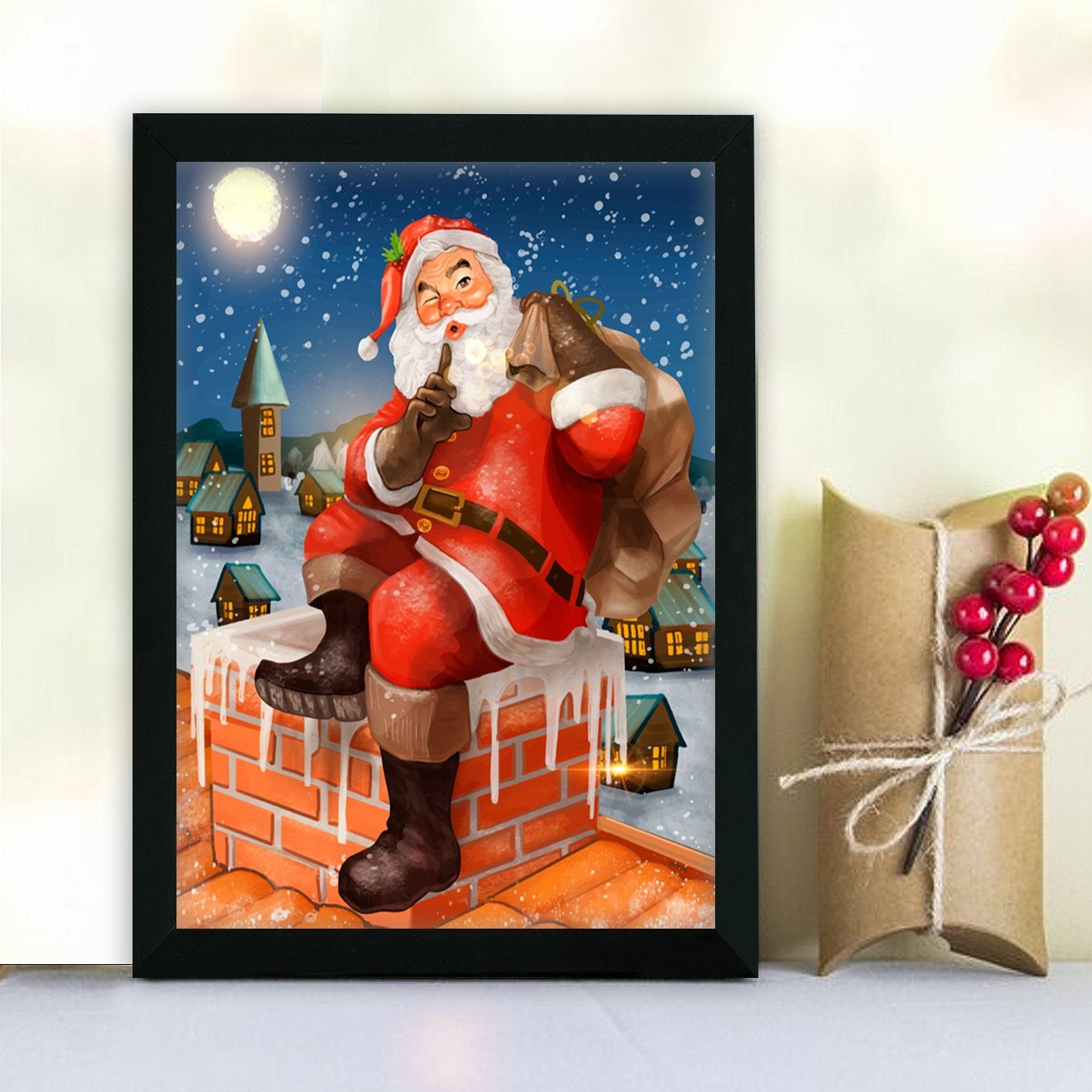 Quadro Decorativo em MDF com Moldura, Multicolor, 24x29 cm, Impressão UV, Antibacteriano