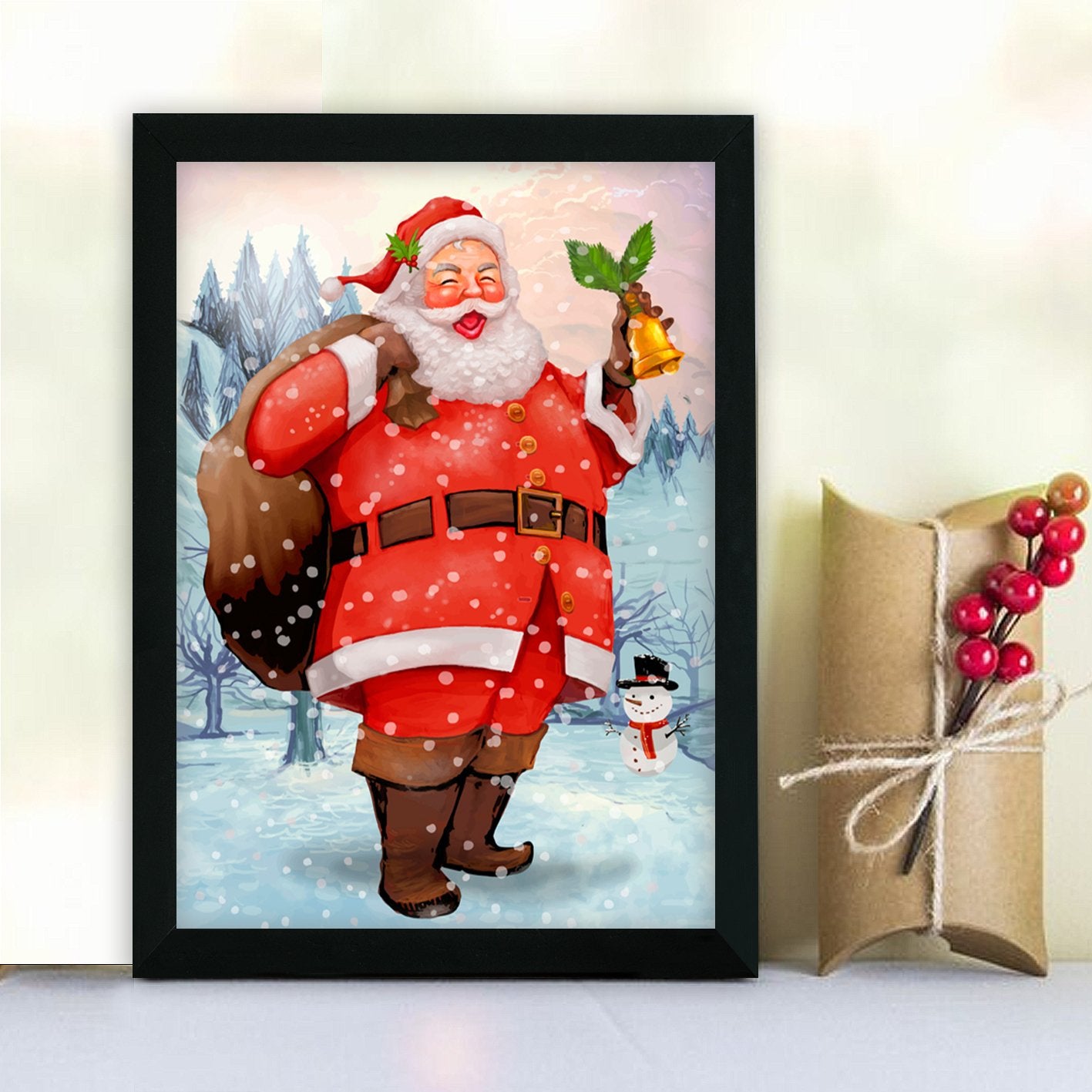 Quadro Decorativo em MDF com Moldura – Multicor, 24x29 cm, Impressão UV, Antibacteriano, Pronto a Pendurar