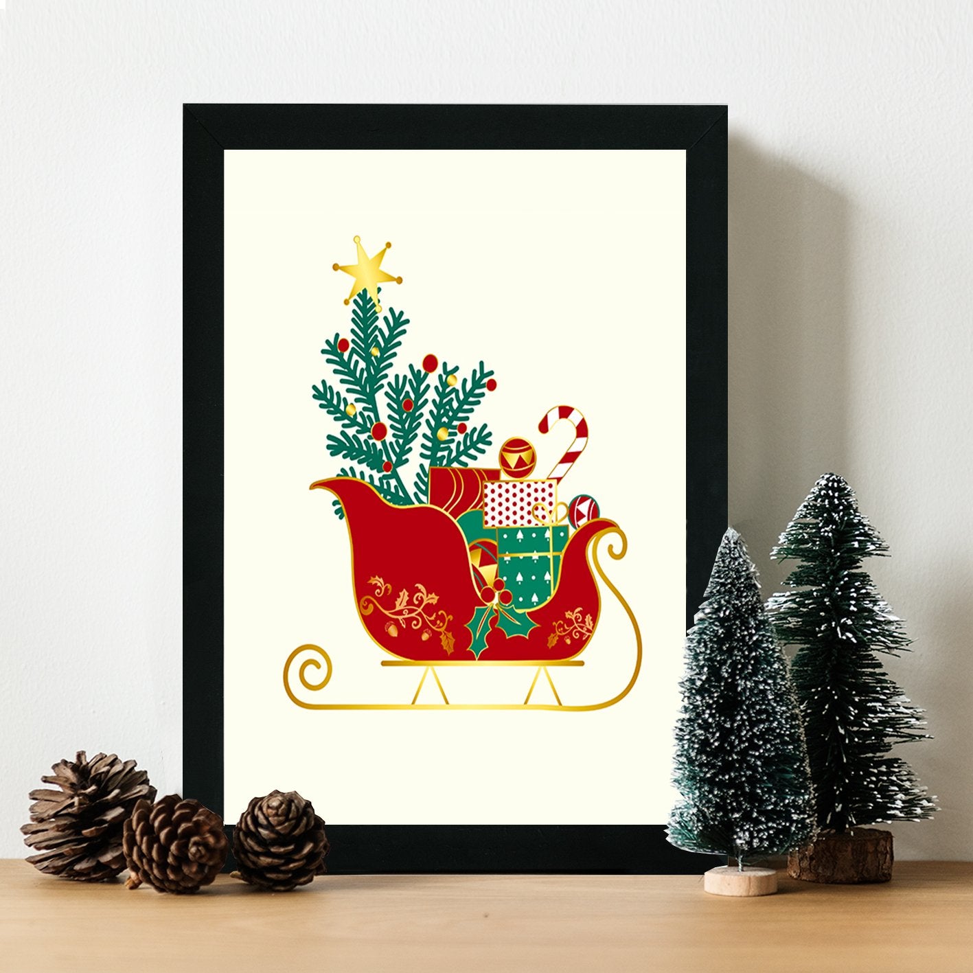 Quadro Decorativo em MDF com Moldura, Multicolor, 24x29 cm, Impressão UV, Antibacteriano (SC57683)