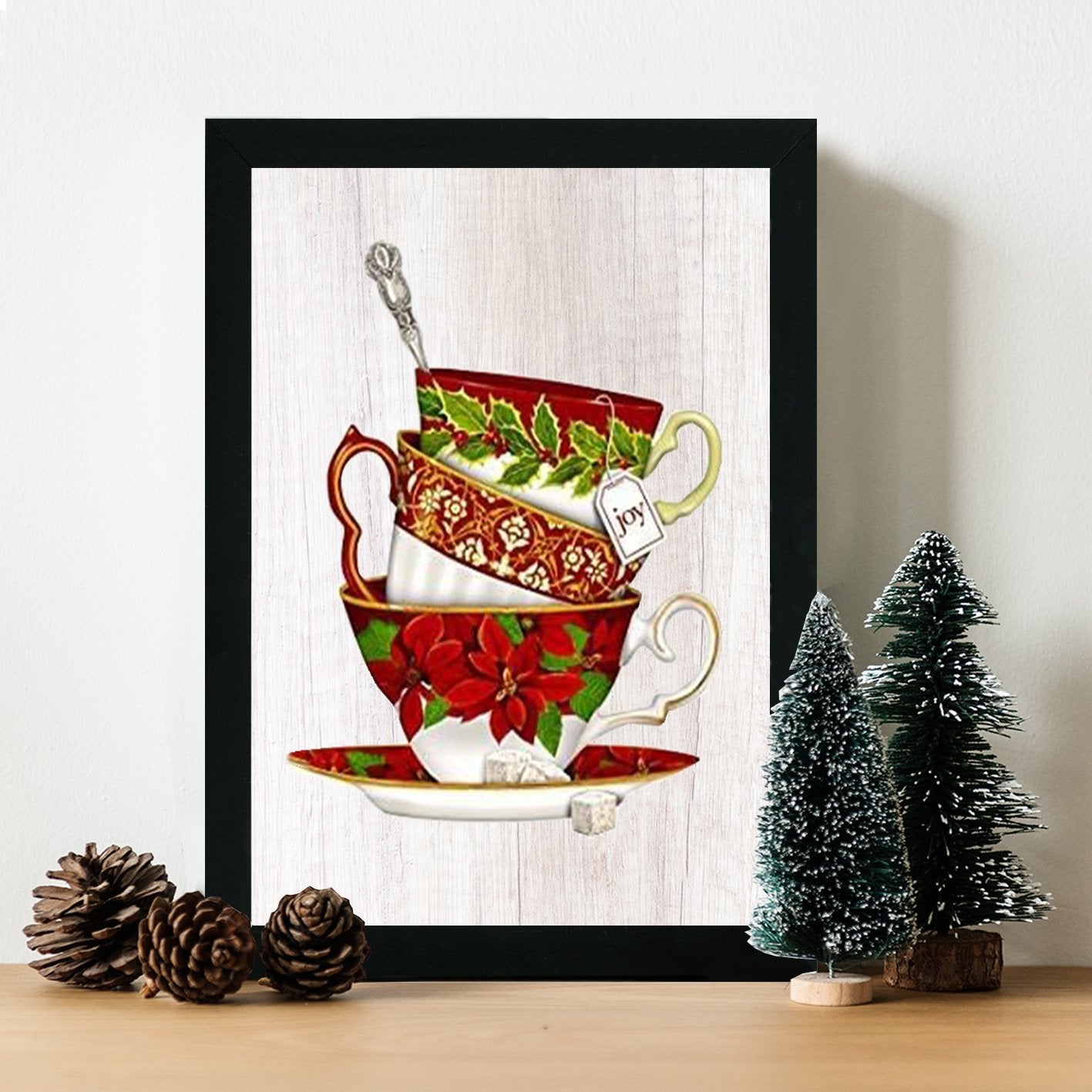 Quadro Decorativo Multicolor em MDF com Moldura, Impressão UV, Antibacteriano – 24 x 29 cm