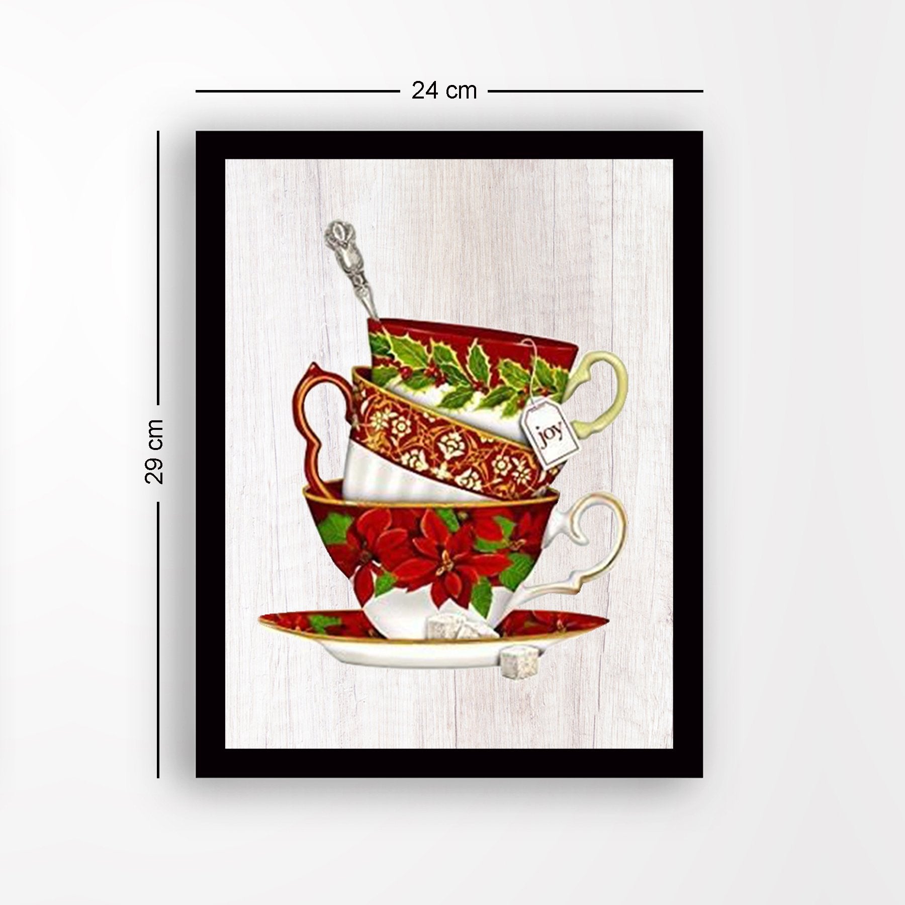 Quadro Decorativo Multicolor em MDF com Moldura, Impressão UV, Antibacteriano – 24 x 29 cm