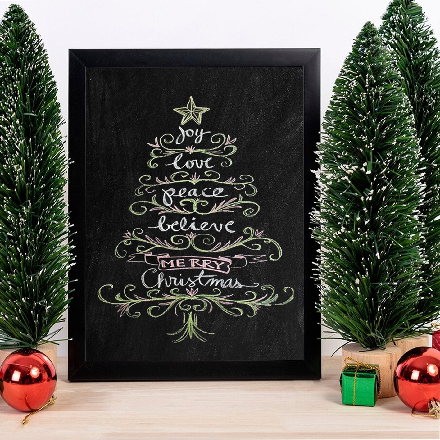 Quadro Decorativo em MDF com Moldura, Multicolor, 24x29 cm, Impressão UV, Antibacteriano