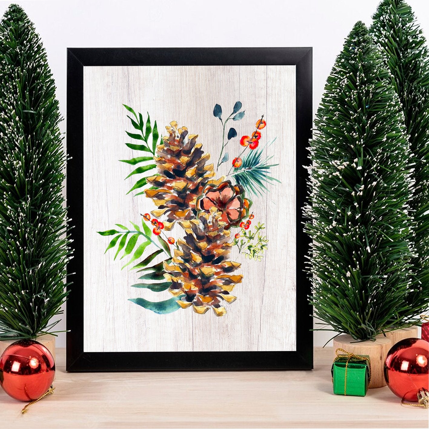 Quadro Decorativo em MDF com Moldura, Multicolor, 24x29 cm, Impressão UV, Antibacteriano