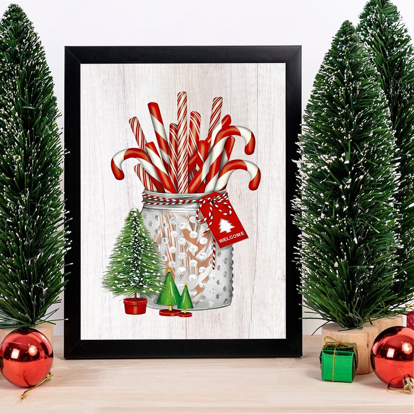 Quadro Decorativo em MDF com Moldura, Multicolor, 24 x 29 cm, Impressão UV, Antibacteriano, Pronto a Pendurar