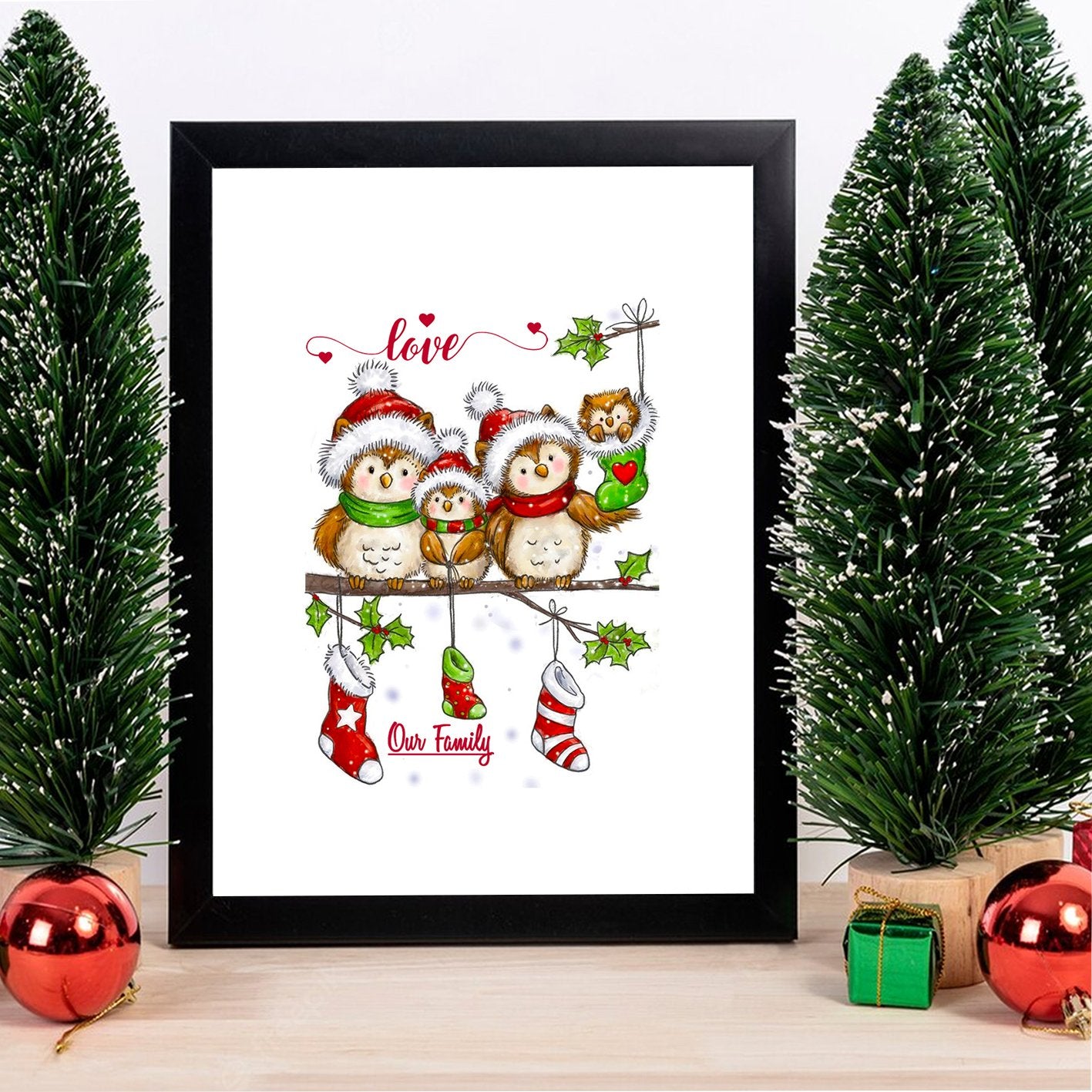 Quadro Decorativo em MDF com Moldura, Multicolor, 24 x 29 cm — Impressão UV, Antibacteriano