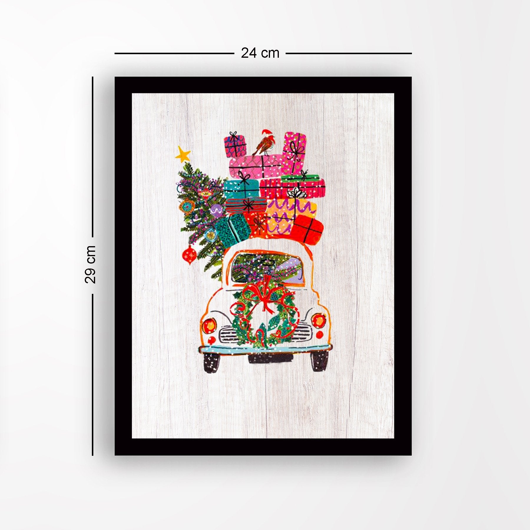 Quadro Decorativo Moldurado em MDF Multicolorido 24x29 cm – Impressão UV, Antibacteriano, Pronto a Pendurar