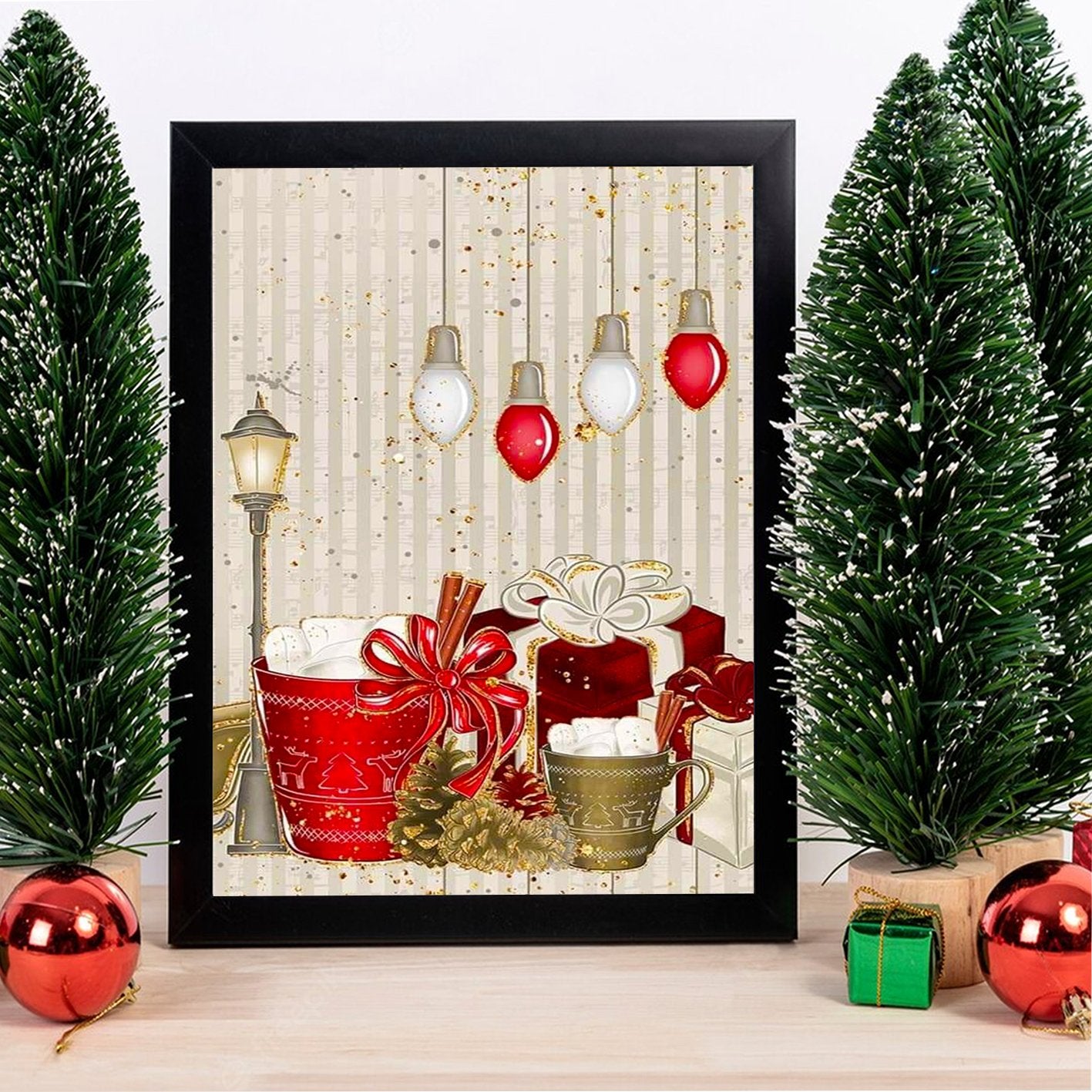 Quadro Decorativo em MDF com Moldura, Multicor, 24 x 29 cm, Impressão UV, Antibacteriano, pronto a pendurar