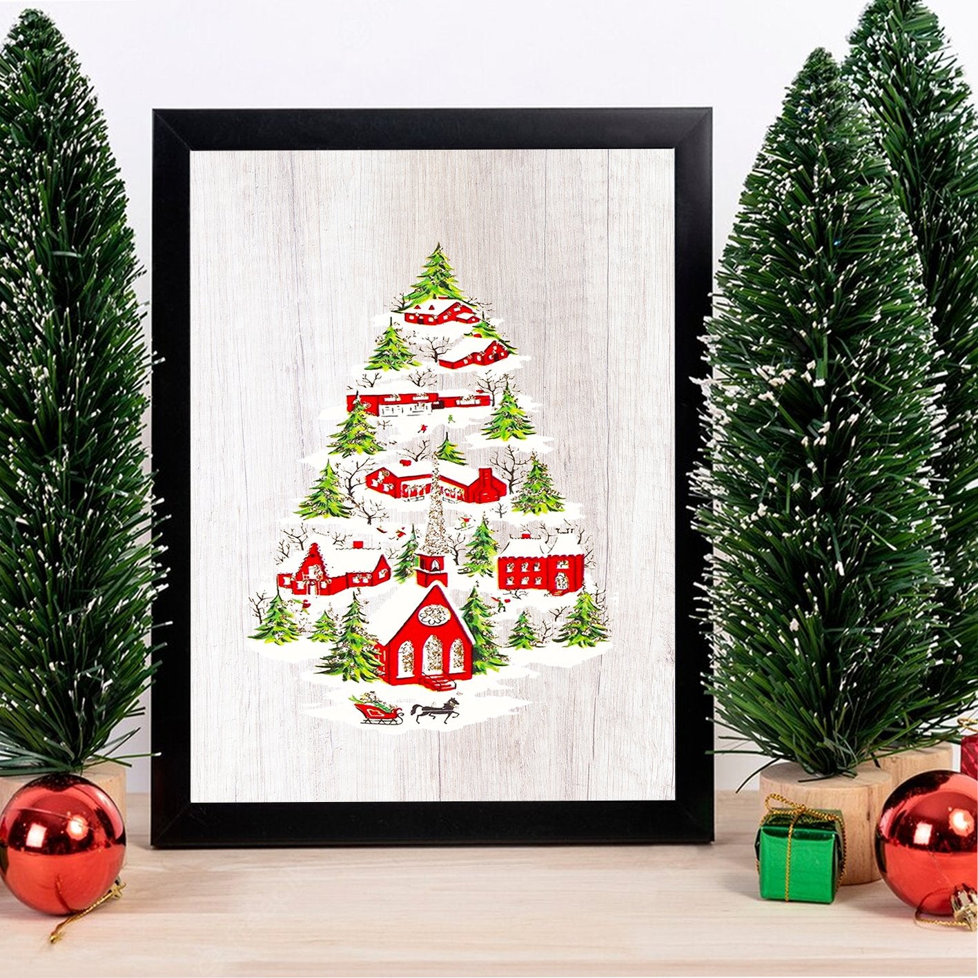 Quadro Decorativo em MDF com Moldura (24x29 cm), Multicolor – Impressão UV, Antibacteriano