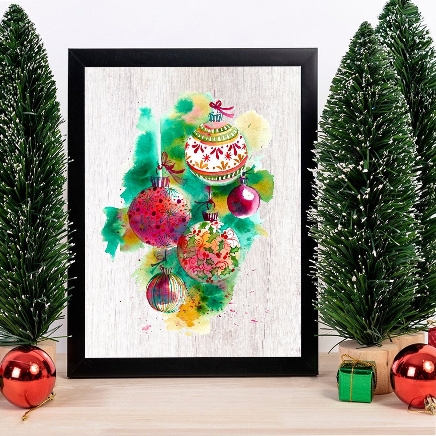 Quadro Decorativo com Moldura em MDF, Multicolor, 24 x 29 cm, Impressão UV, Antibacteriano, Pronto a Pendurar