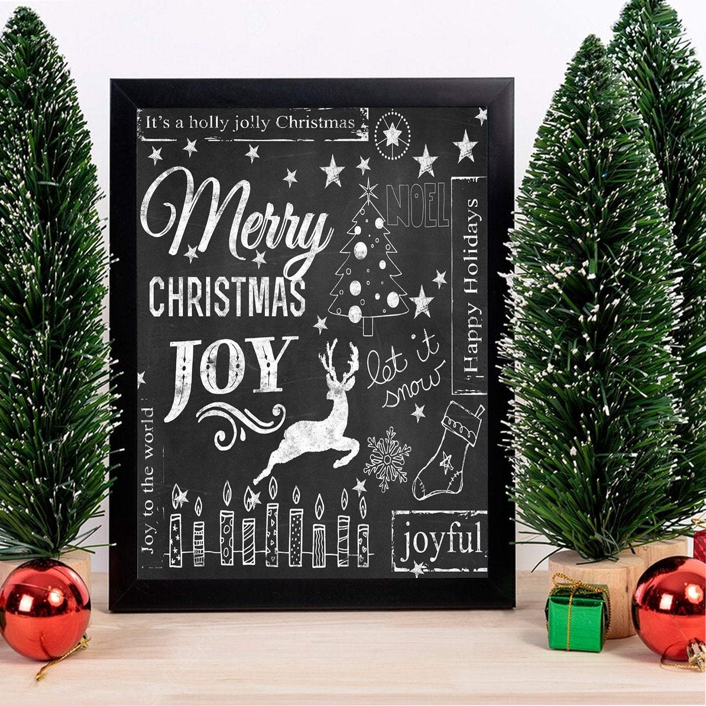 Quadro Decorativo em MDF com Moldura, Multicolor, 24 x 29 cm, Impressão UV, Antibacteriano