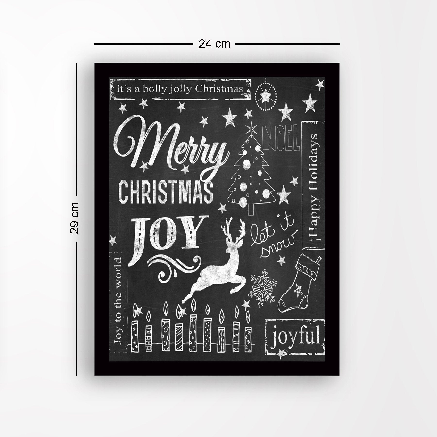 Quadro Decorativo em MDF com Moldura, Multicolor, 24 x 29 cm, Impressão UV, Antibacteriano