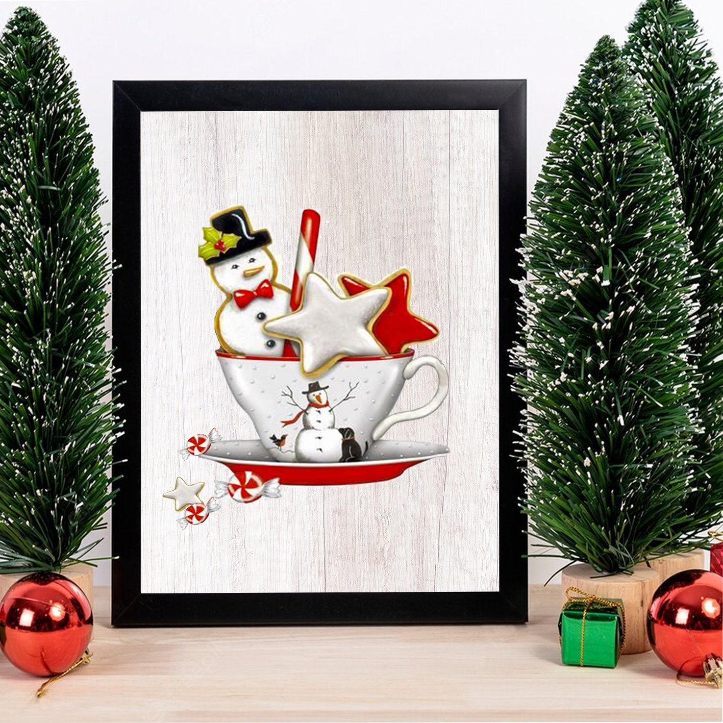 Quadro Decorativo Moldura MDF 24x29 cm Multicolor com Impressão UV Antibacteriano