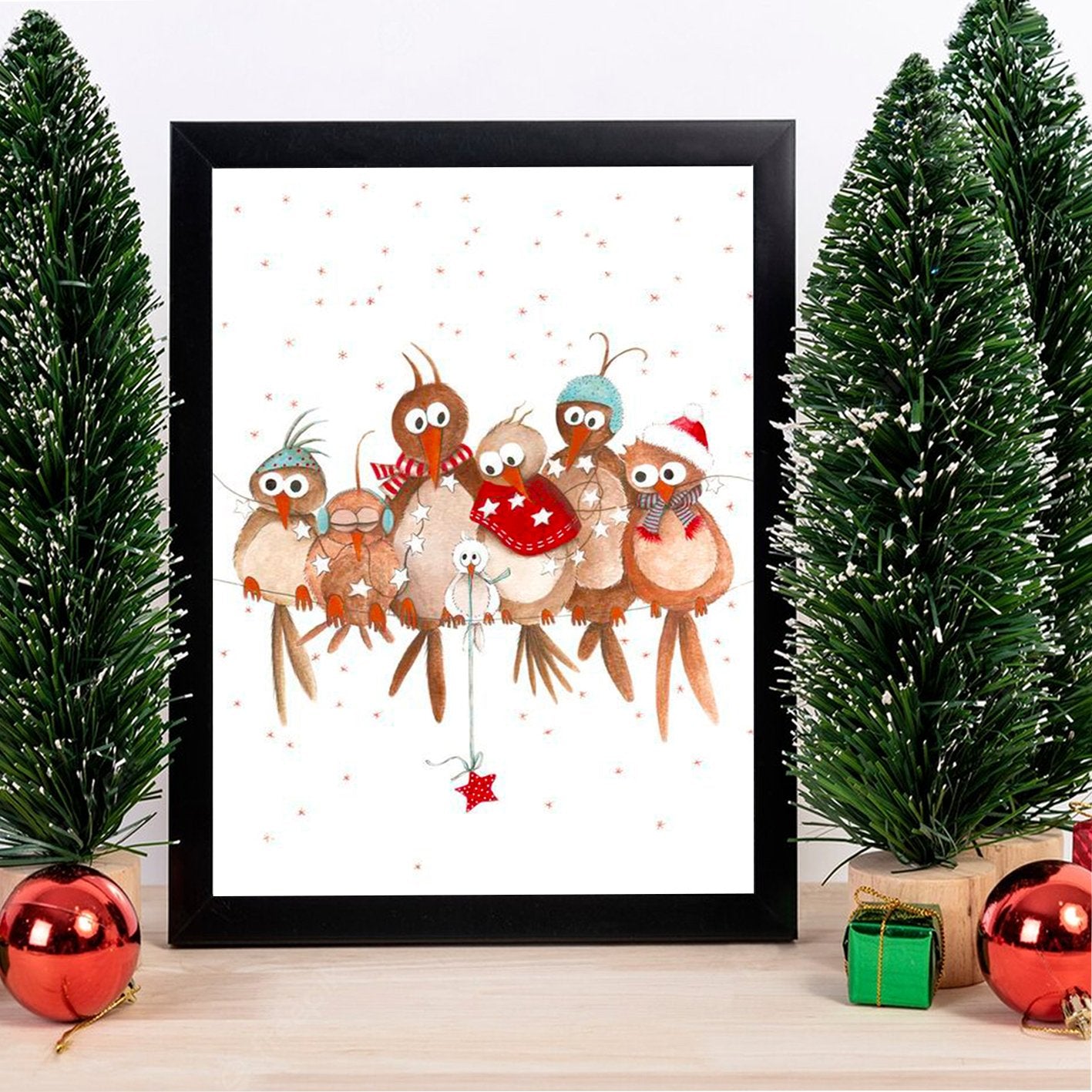 Quadro Decorativo em MDF com Moldura, Multicolor, 24 x 29 cm, Impressão UV, Antibacteriano, Pronto a Pendurar