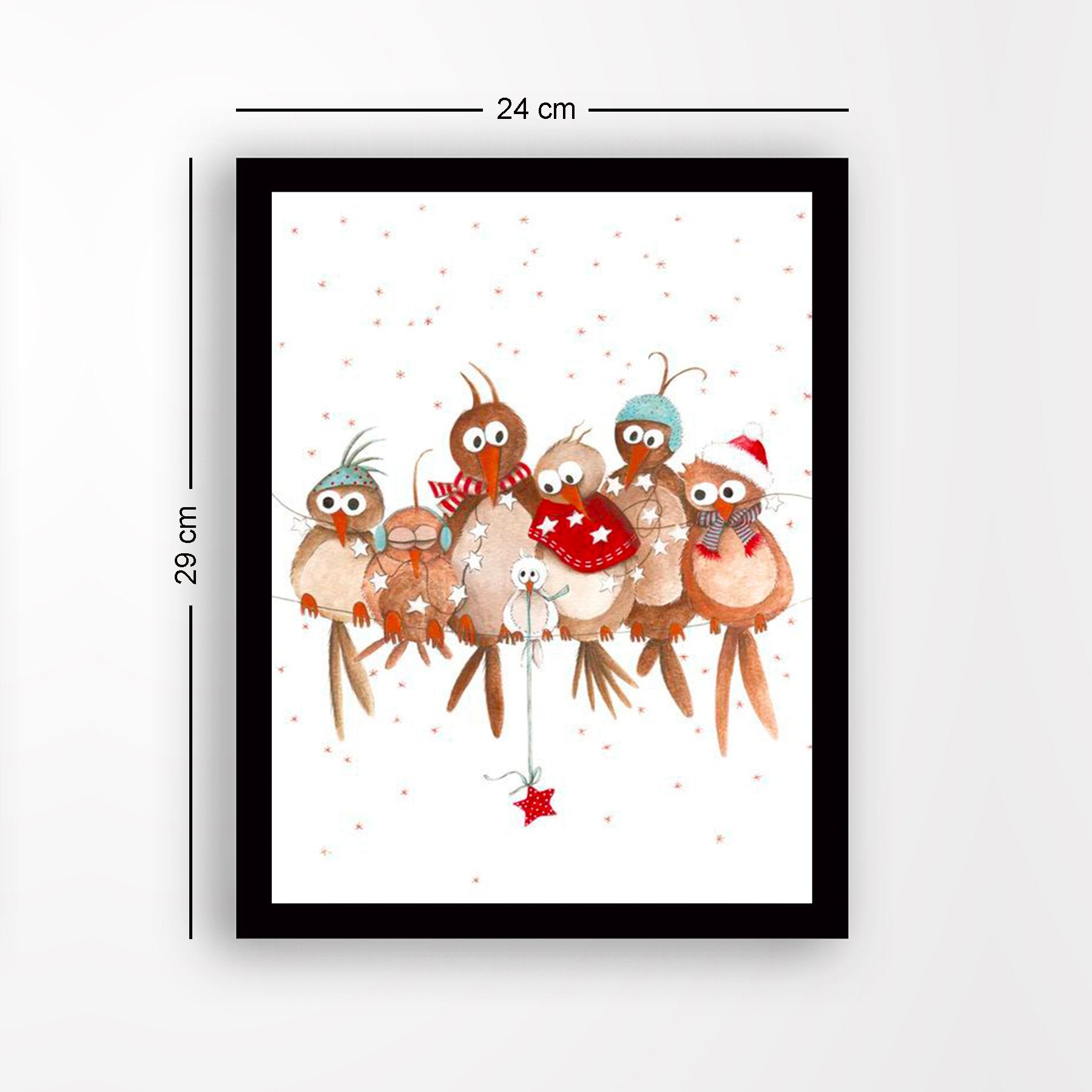 Quadro Decorativo em MDF com Moldura, Multicolor, 24 x 29 cm, Impressão UV, Antibacteriano, Pronto a Pendurar