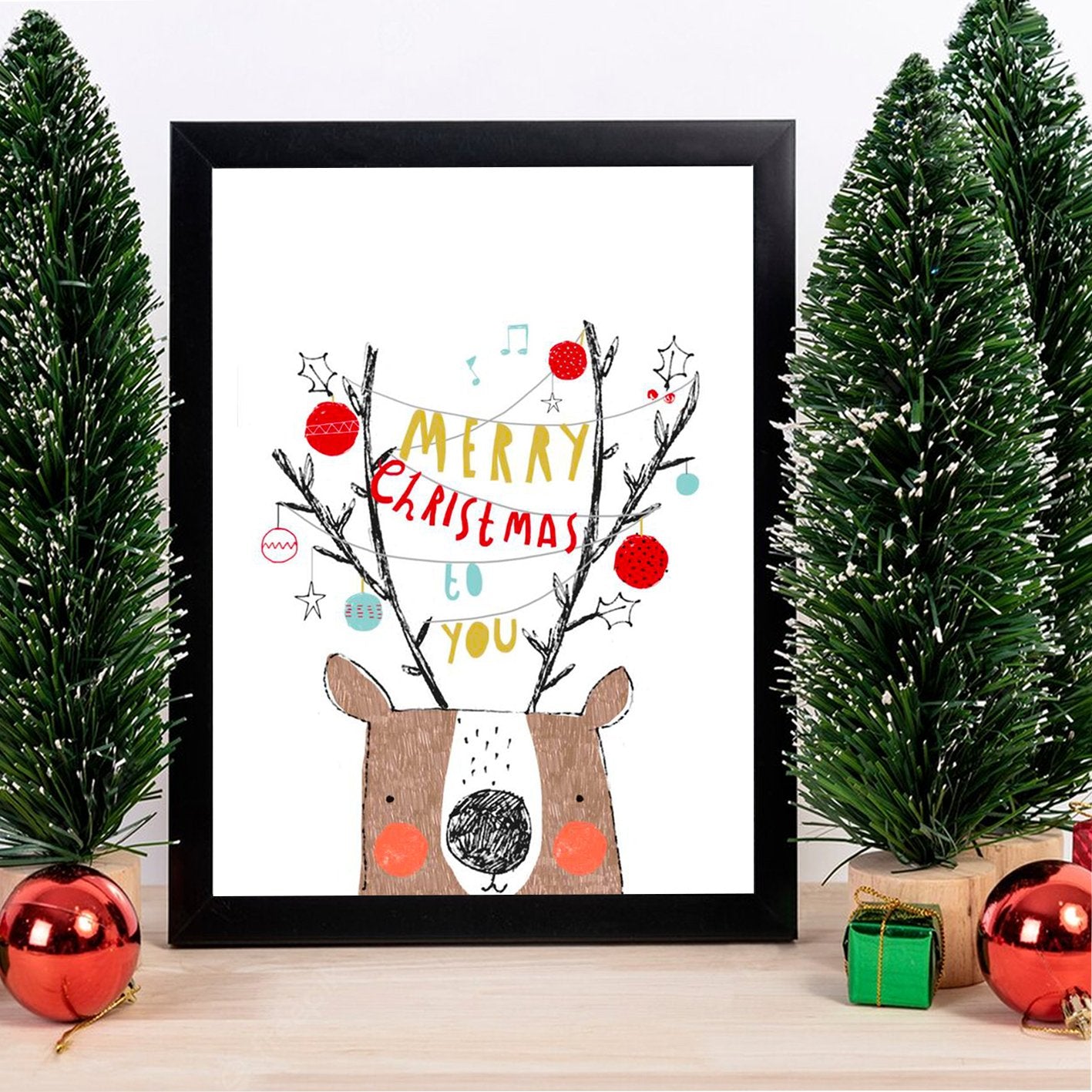 Quadro Decorativo em MDF com Moldura, 24x29 cm, Multicolor – Impressão UV, Antibacteriano, Pronto a Pendurar