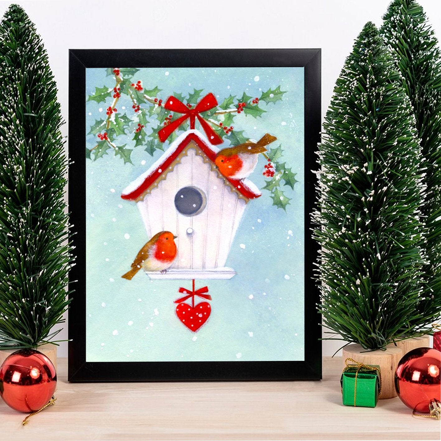 Quadro Decorativo em MDF com Moldura, Multicolorido, 24 x 29 cm, Impressão UV, Antibacteriano (Espessura 2 cm)