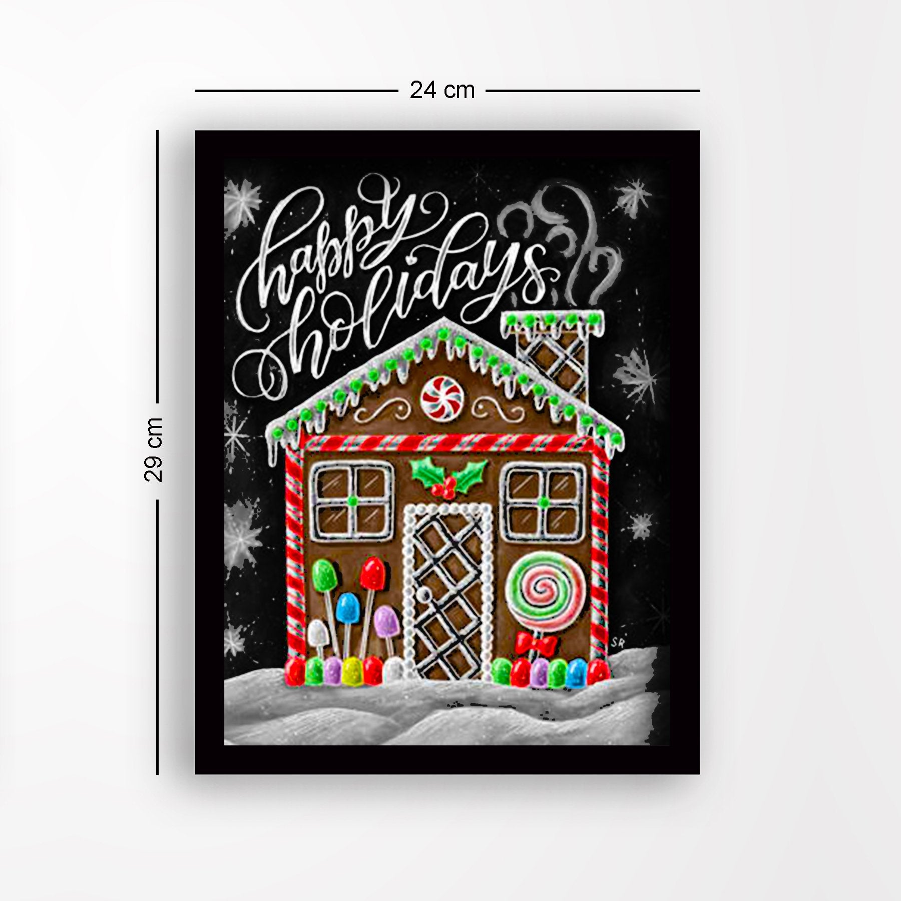 Quadro Decorativo em MDF com Moldura, Multicor, 24x29 cm, Impressão UV, Antibacteriano