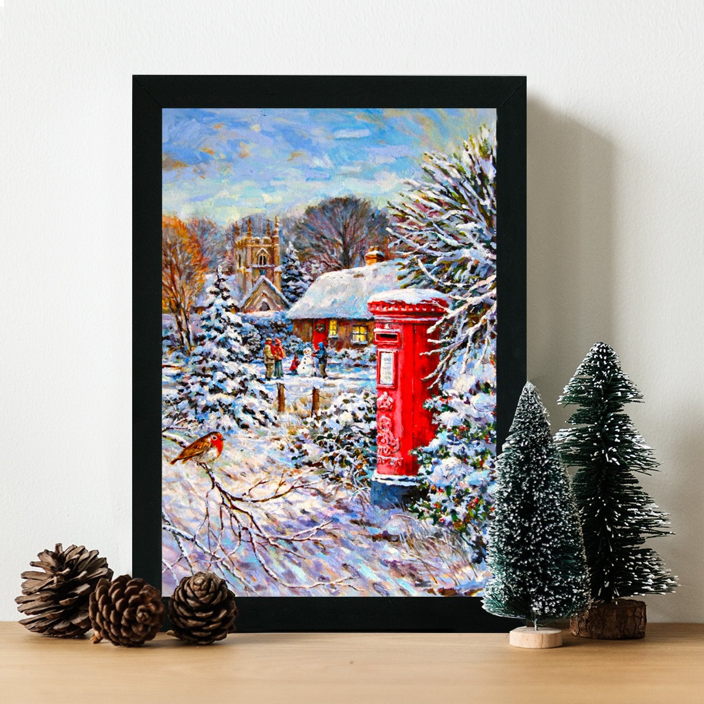 Quadro Decorativo em MDF com Moldura, Multicolor, 24x29 cm, Impressão UV, Antibacteriano