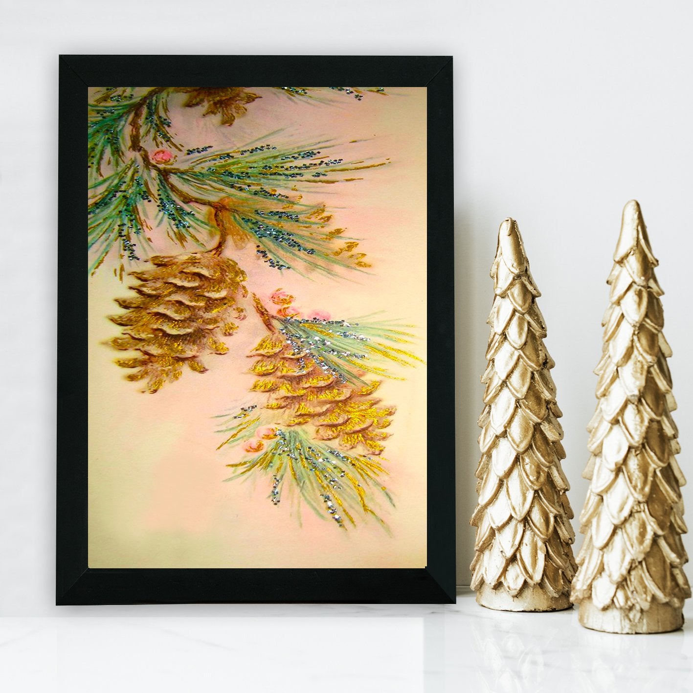 Quadro Decorativo em MDF com Moldura, Multicolor, 24 x 29 cm, Impressão UV, Antibacteriano, Pronto a Pendurar