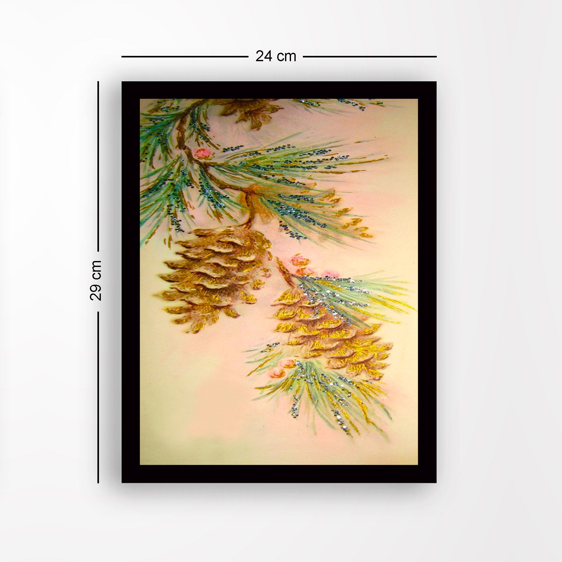 Quadro Decorativo em MDF com Moldura, Multicolor, 24 x 29 cm, Impressão UV, Antibacteriano, Pronto a Pendurar