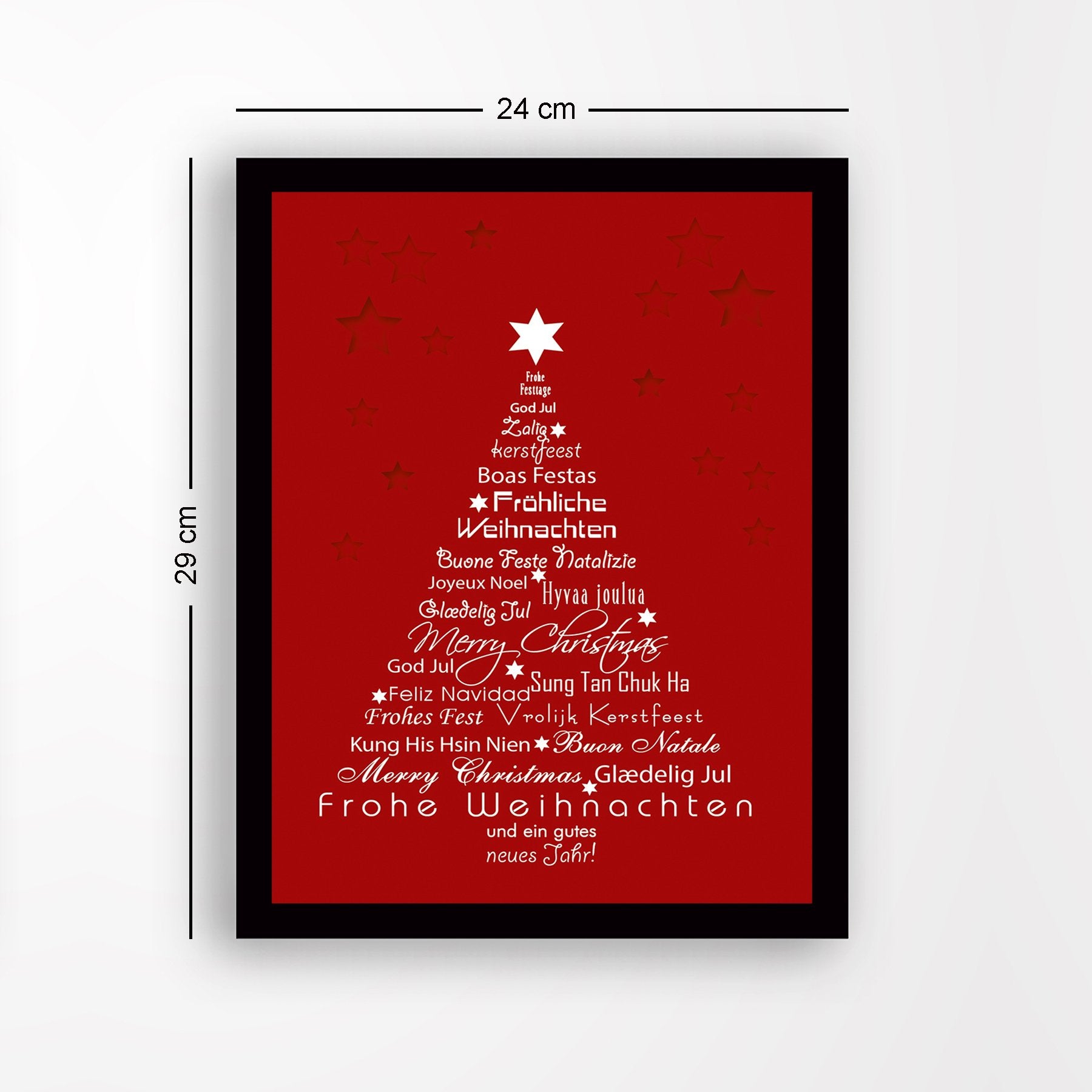 Quadro Decorativo em MDF com Moldura 24x29 cm – Multicolorido, Impressão UV, Antibacteriano, Para Pendurar na Parede