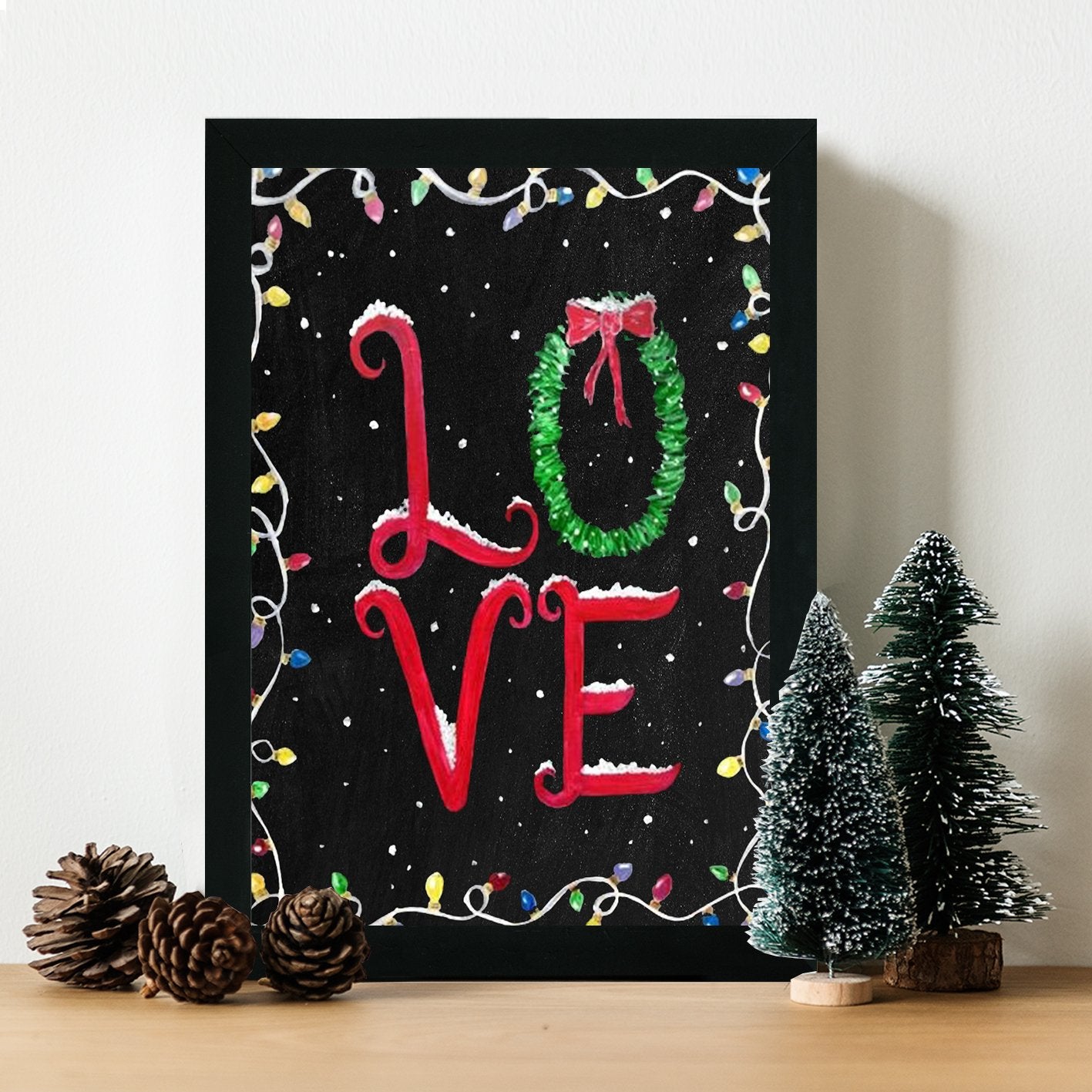 Quadro Decorativo em MDF com Moldura, Multicolor, 24 x 29 cm, Impressão UV, Antibacteriano, Pronto a Pendurar