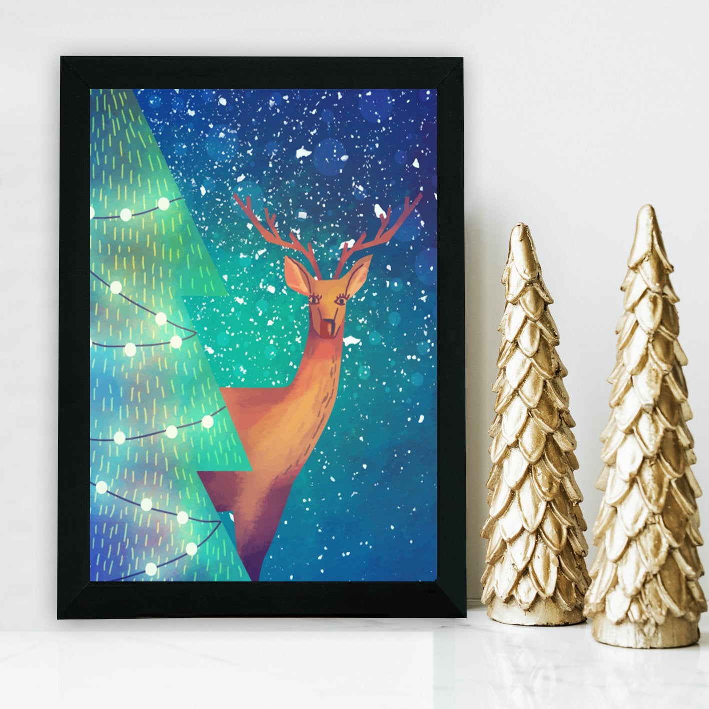 Quadro Decorativo em MDF com Moldura, Multicolor, 24x29 cm, Impressão UV, Antibacteriano