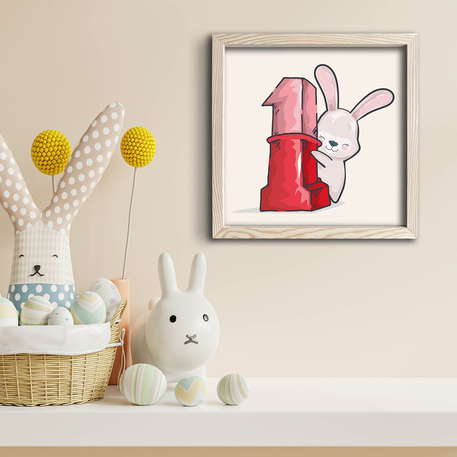 Quadro Decorativo MDF Emoldurado 33x33cm - Disponível em Vermelho, Branco e Cinzento