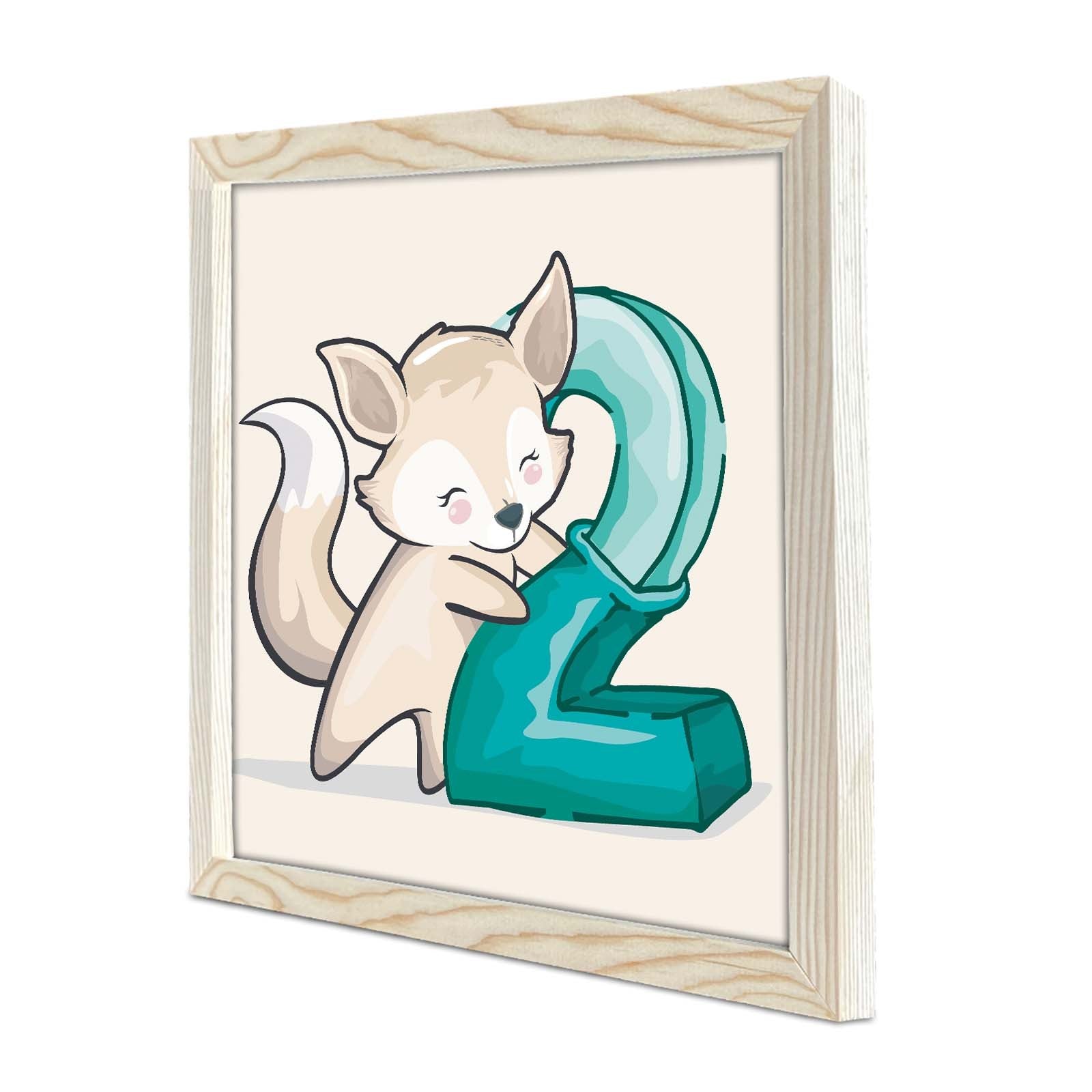 Quadro Decorativo MDF Emoldurado Verde e Branco 33x33cm com Moldura de Madeira