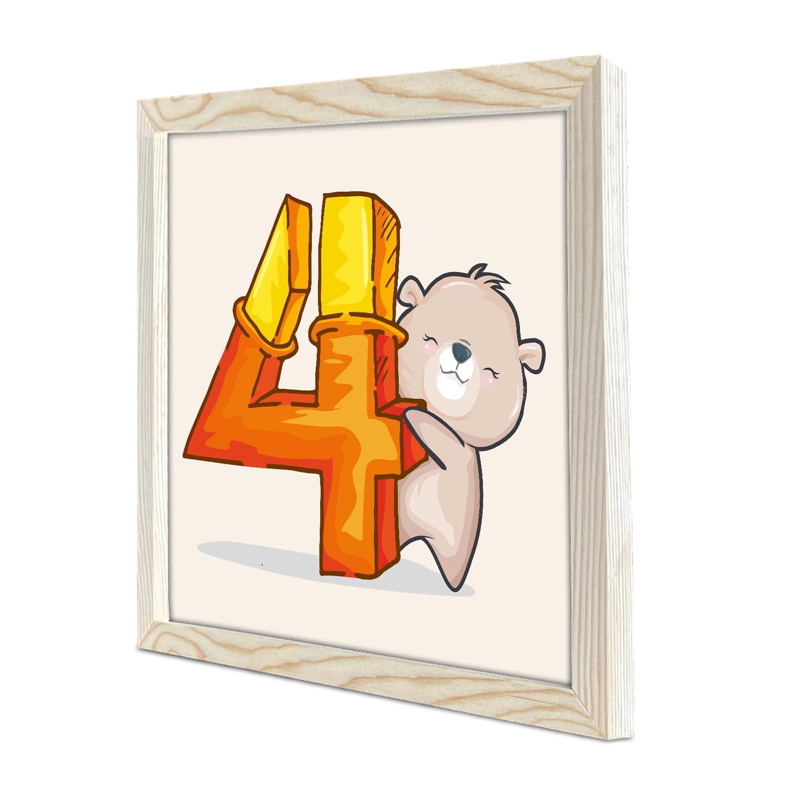 Quadro Decorativo MDF Emoldurado 33x33cm - Cores Vibrantes Amarelo, Laranja e Branco