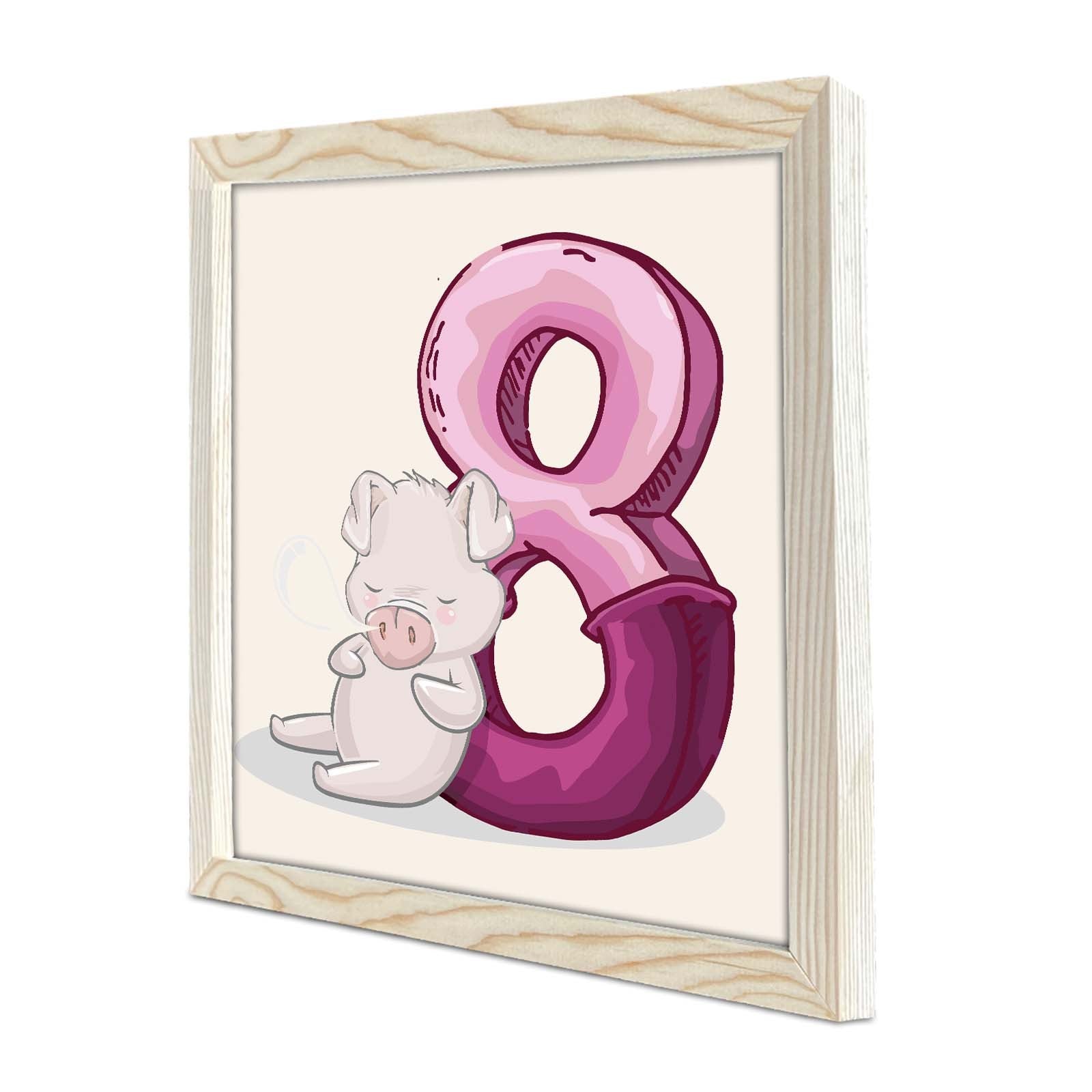 Quadro Decorativo MDF Emoldurado Roxo e Branco 33x33cm - Moldura de Madeira Premium