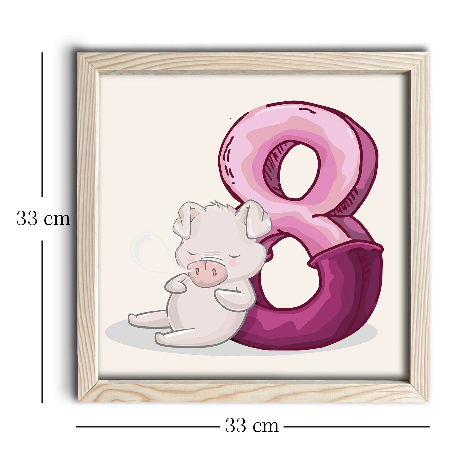 Quadro Decorativo MDF Emoldurado Roxo e Branco 33x33cm - Moldura de Madeira Premium