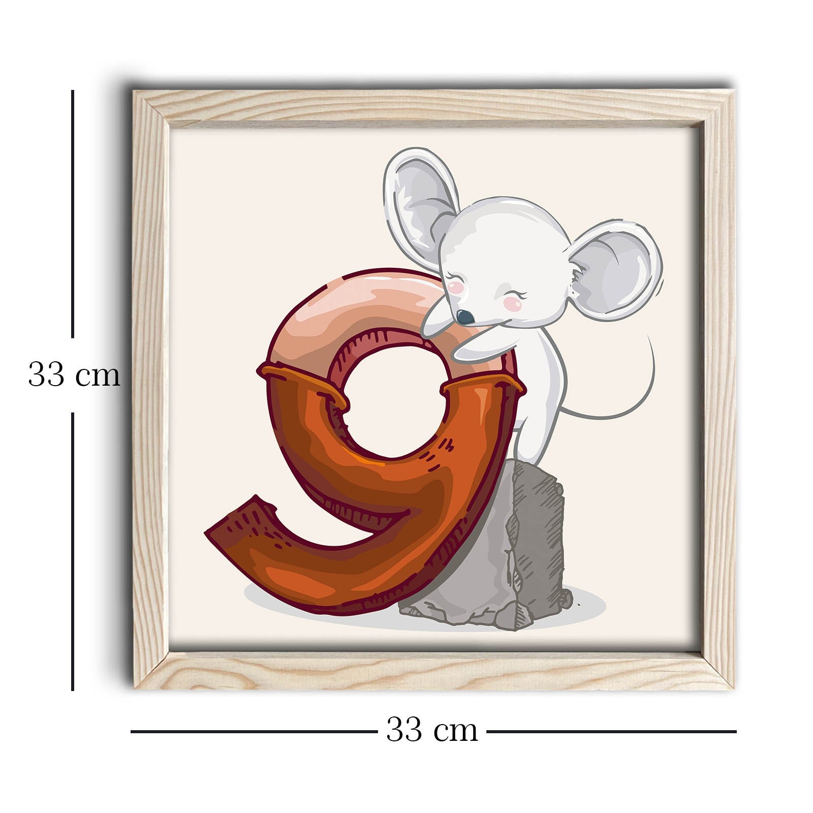 Quadro Decorativo MDF Emoldurado 33x33cm - Disponível em Vermelho, Branco e Cinzento