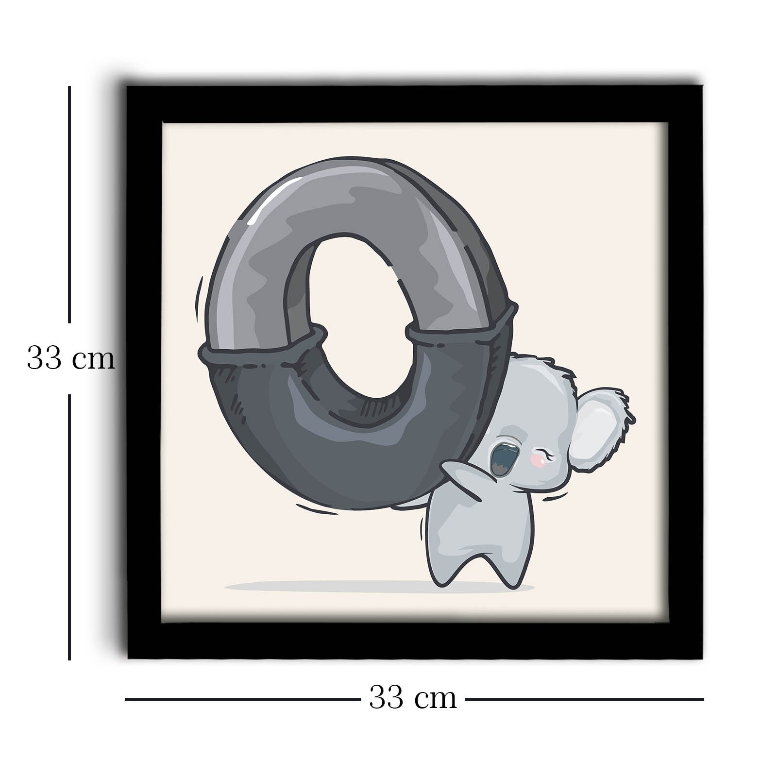 Quadro Decorativo MDF Emoldurado 33x33cm - Moldura PVC Preta/Branca/Cinza - Arte Moderna para Parede