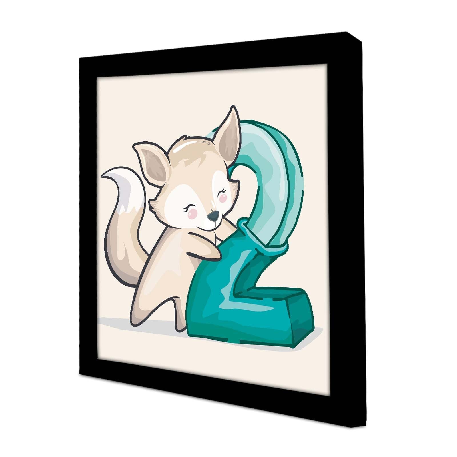 Quadro Decorativo MDF Emoldurado Verde e Branco 33x33cm com Moldura PVC