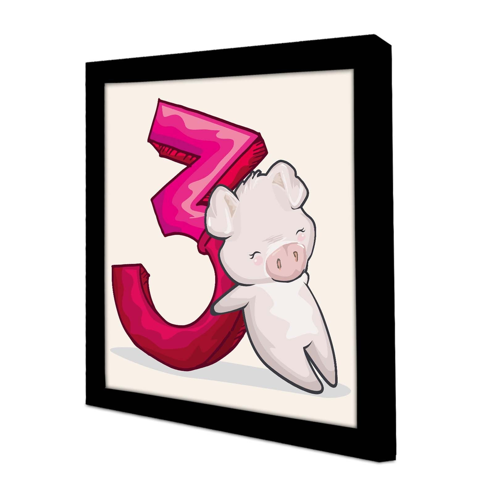 Quadro Decorativo MDF Emoldurado Rosa e Branco 33x33cm - Moldura PVC Premium