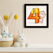 Quadro Decorativo MDF Emoldurado 33x33cm - Cores Vibrantes Amarelo, Laranja e Branco com Moldura PVC