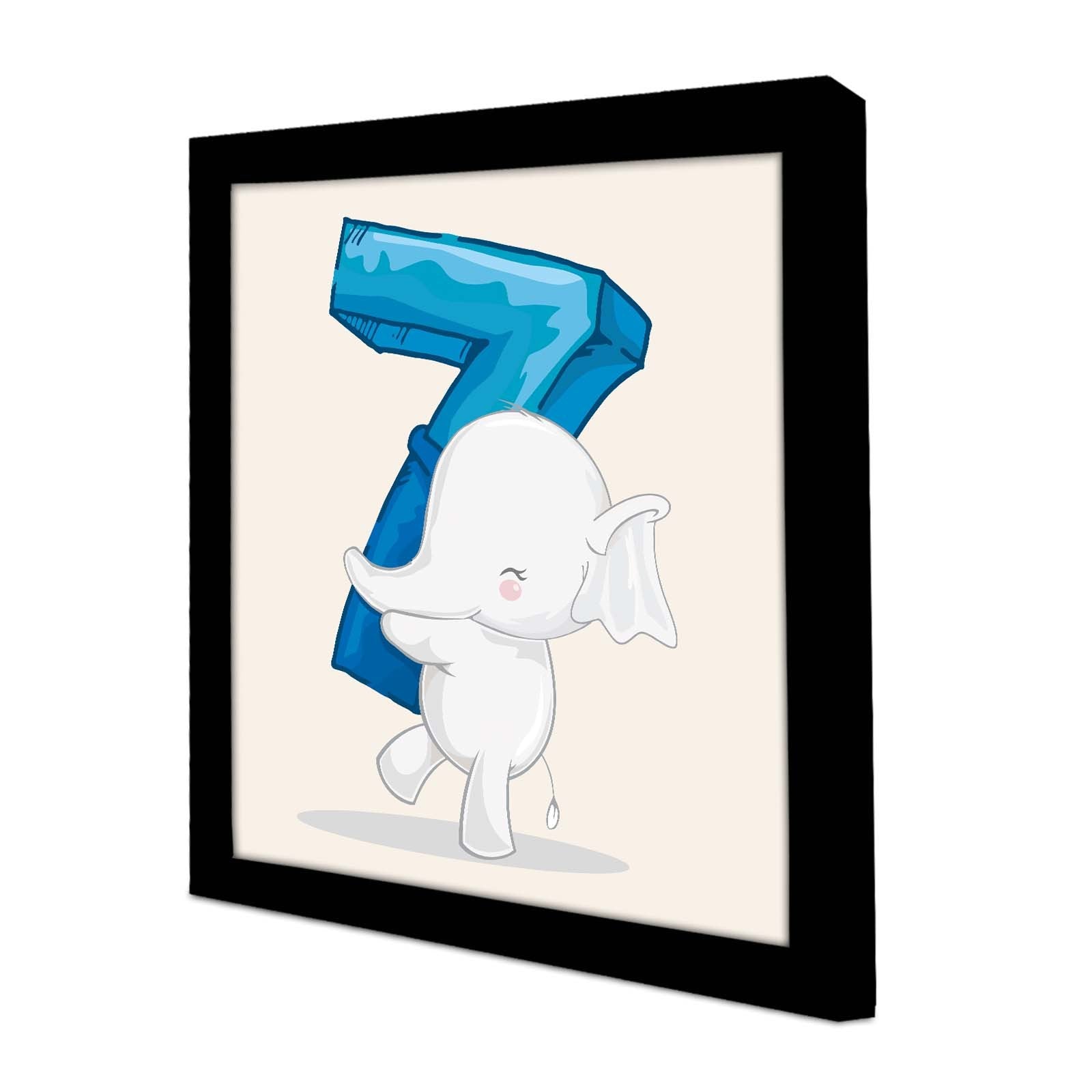 Quadro Decorativo MDF Emoldurado Azul e Branco 33x33cm - Moldura PVC Elegante