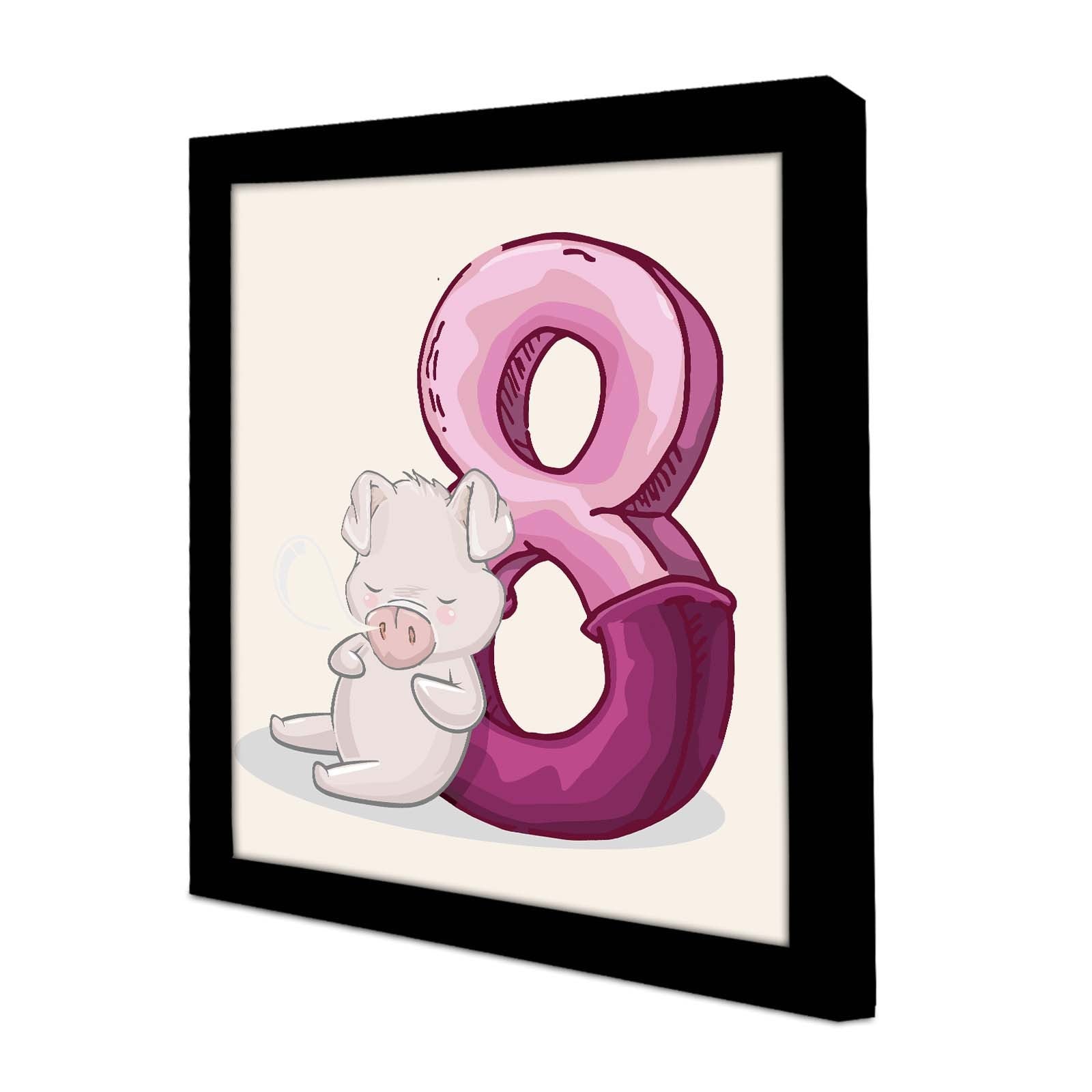 Quadro Decorativo MDF Emoldurado 33x33cm - Roxo e Branco com Moldura PVC