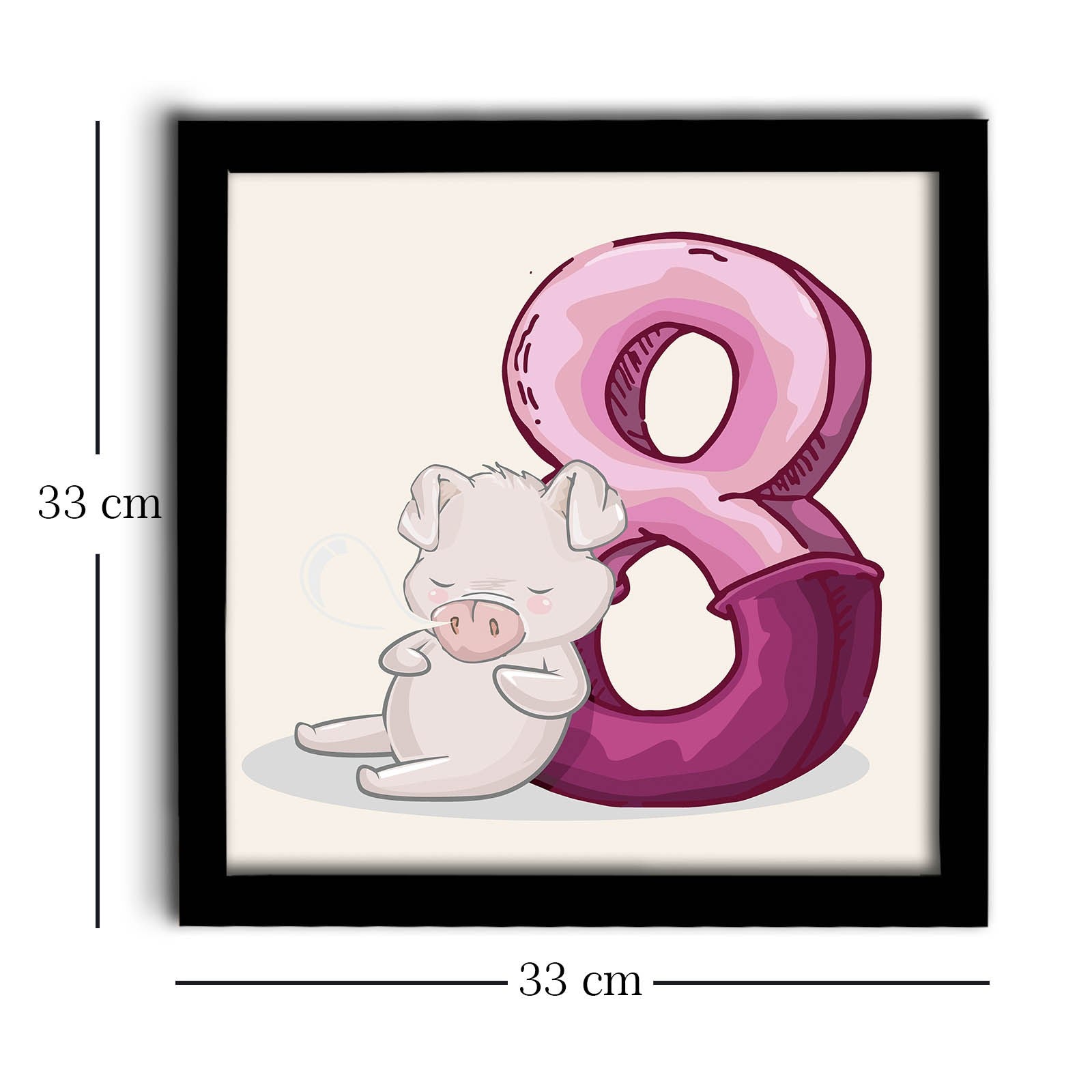 Quadro Decorativo MDF Emoldurado 33x33cm - Roxo e Branco com Moldura PVC