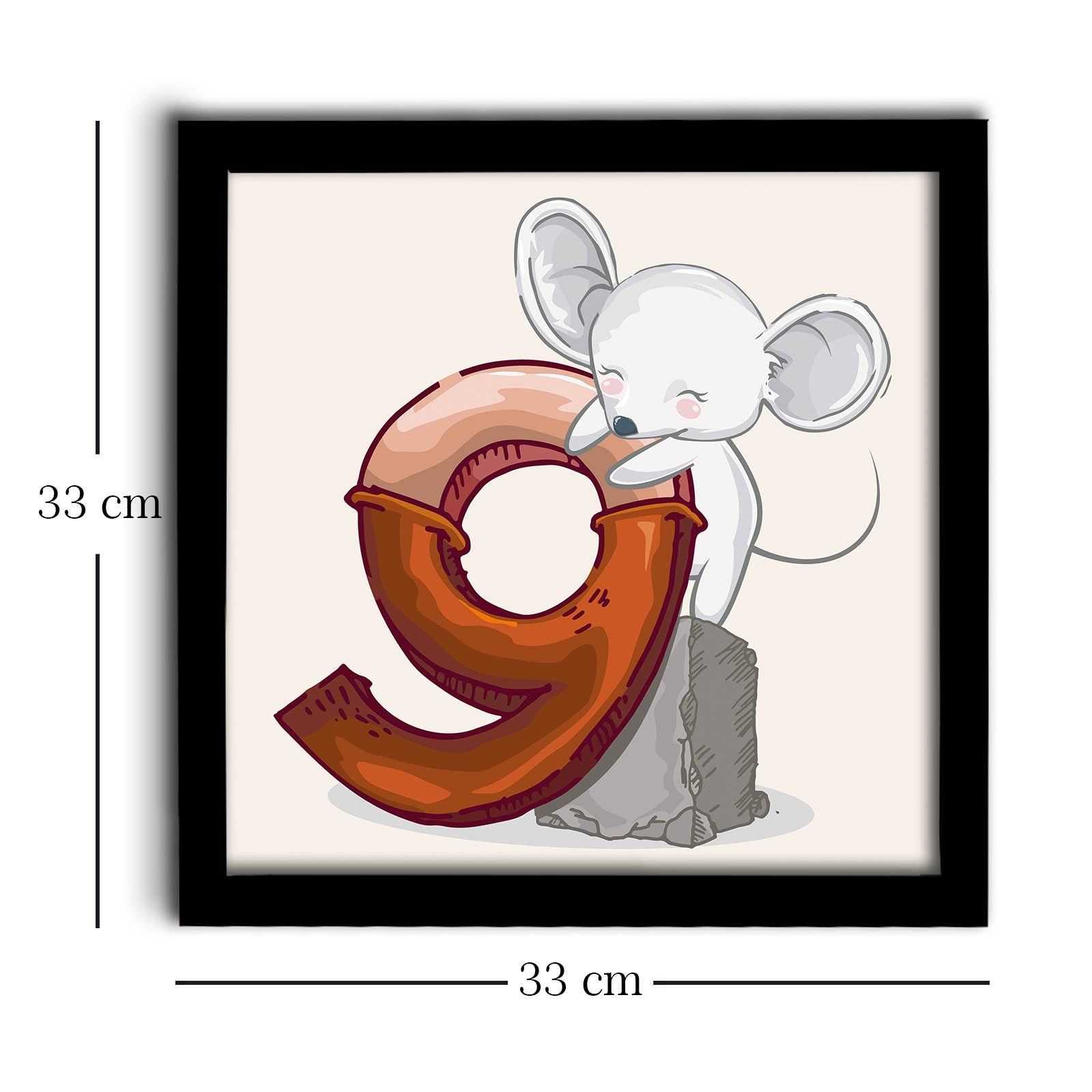 Quadro Decorativo MDF Emoldurado 33x33cm - Disponível em Vermelho, Branco e Cinzento