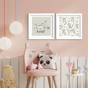 Conjunto de 2 Quadros Decorativos MDF com Moldura - 33x68cm - Disponível em Creme, Branco e Cinza Escuro